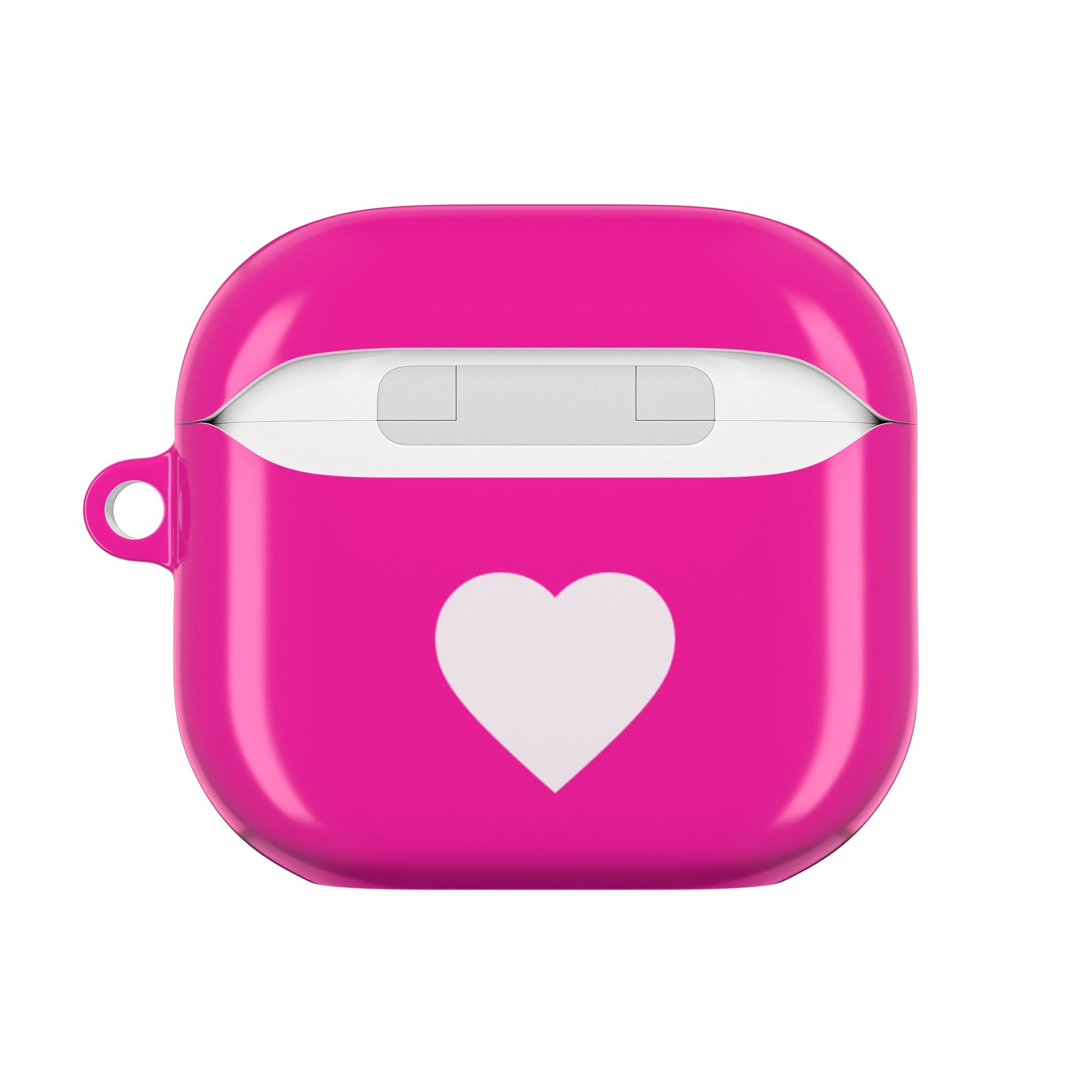 Air Pods white heart on pink AirPod Case — Waterproof  Protective Cover