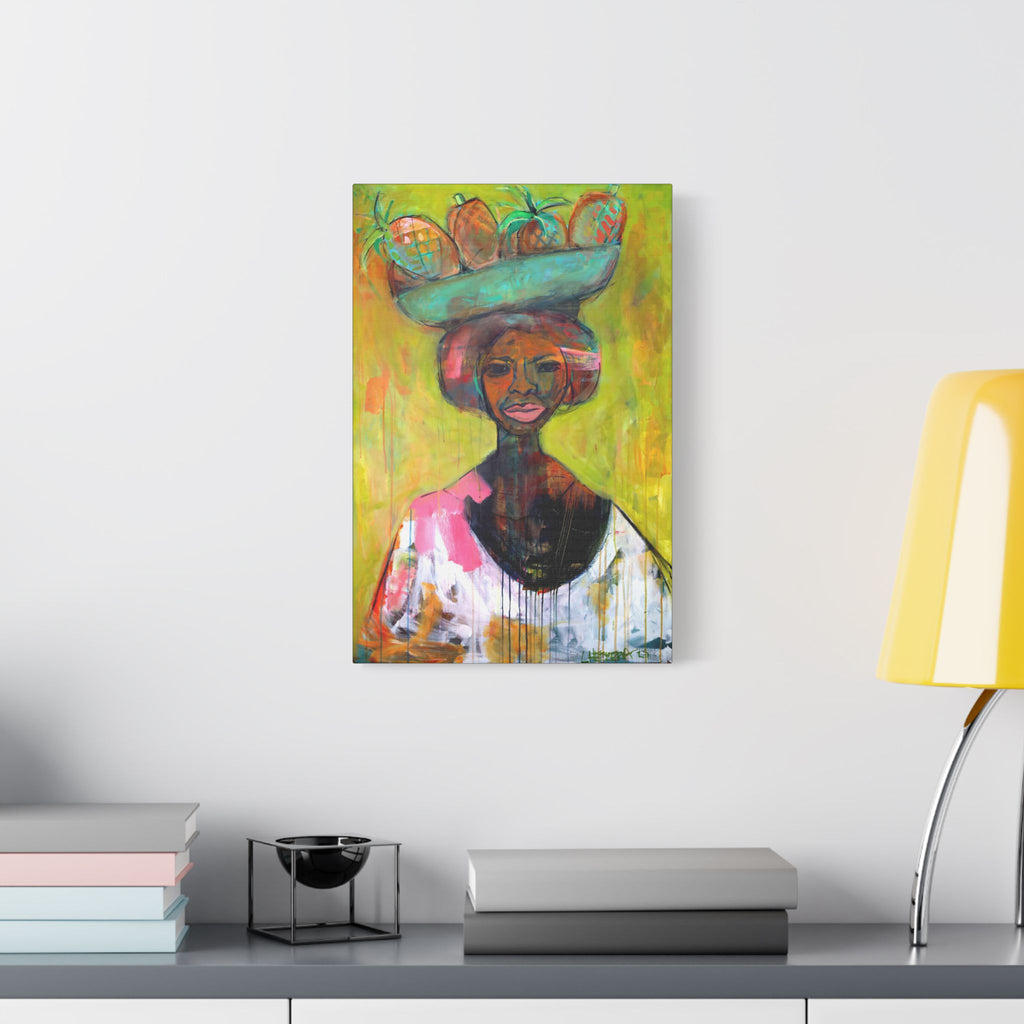 Canvas Lisa Herrera art print Lady Lady Fruit Vendor  — Stretched Wall Art