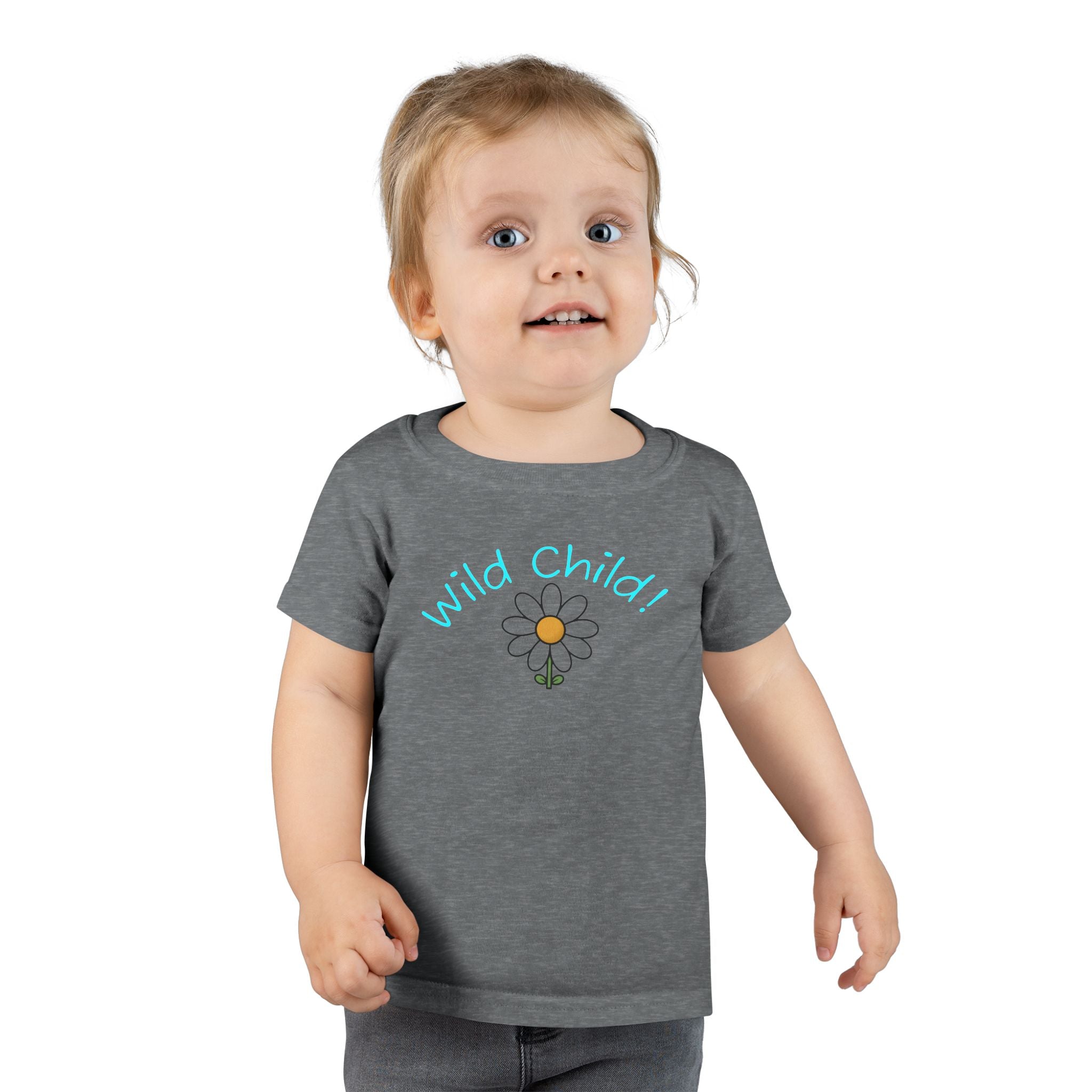 Toddler T-Shirt "Wild Child" - Cute Yellow Script Tee for Playtime & Gifts