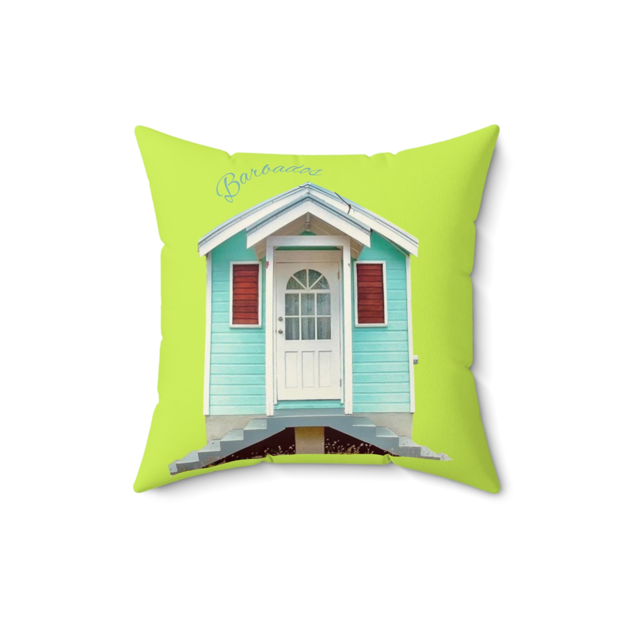 Throw Pillow Chattel House Barbados - Tropical Decorative Cushion