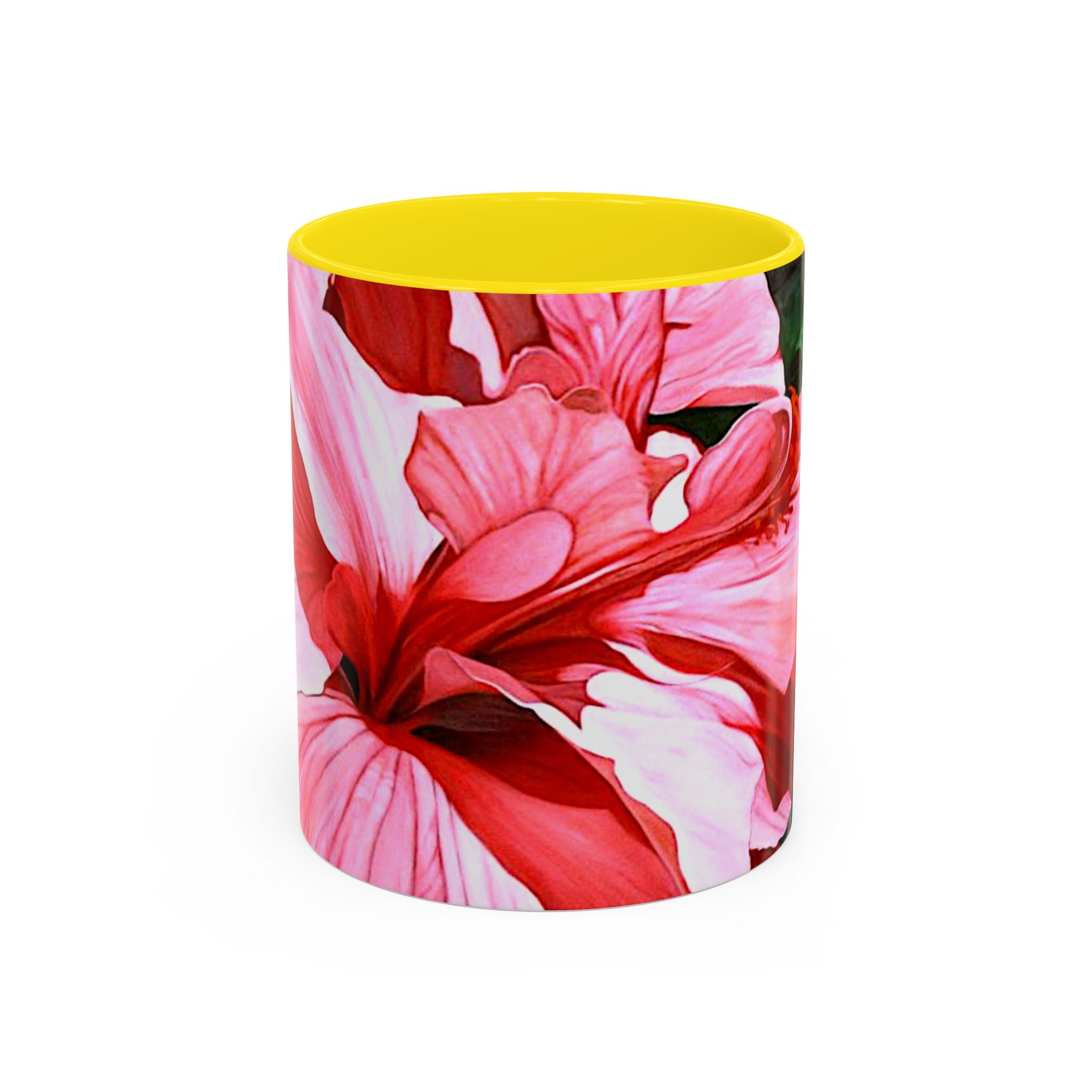 Coffee Mug Pink Hibiscus Painting (11, 15oz)