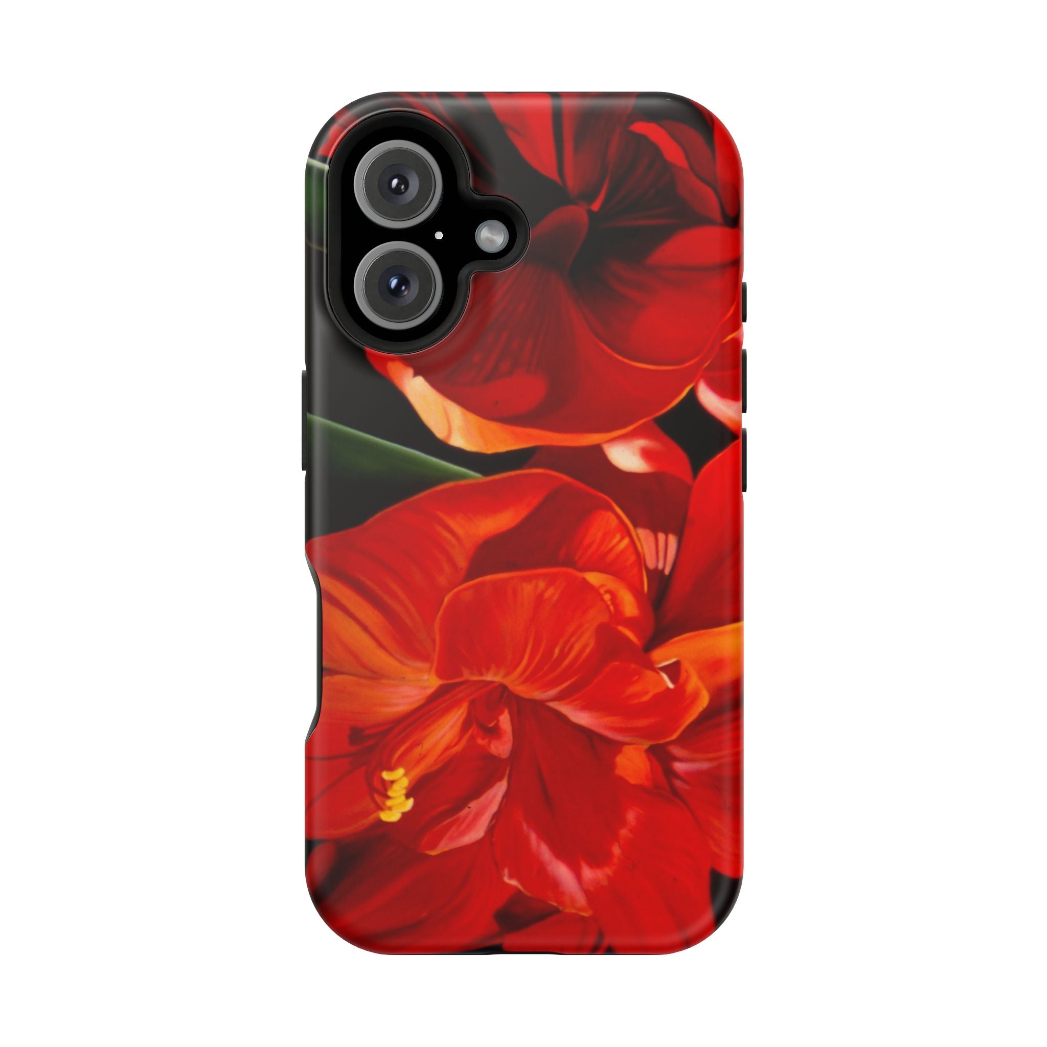 Phone case Lisa Herrera art print Red Amaryllis Floral Impact-Resistant Phone Case