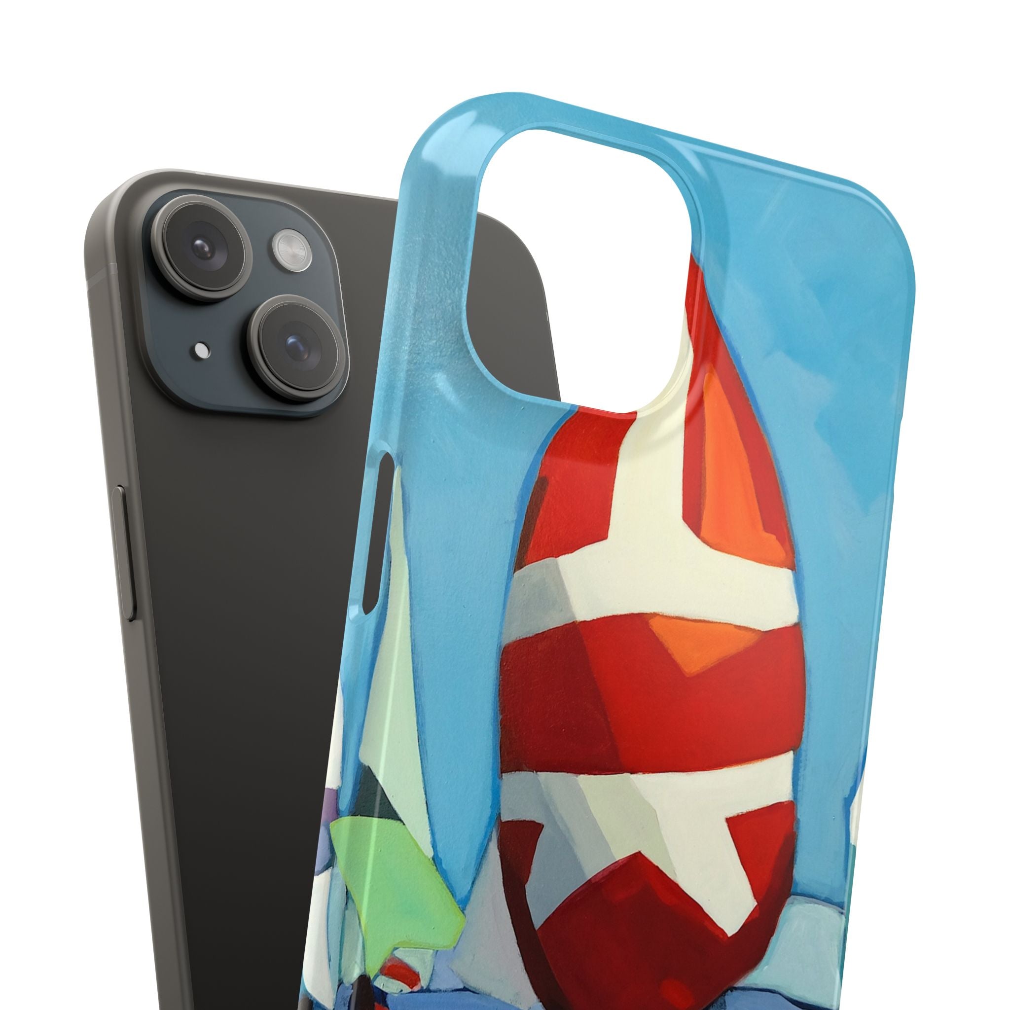 Phone case Lisa Herrera art Sailboats Slim Case — Colorful Nautical Phone Case