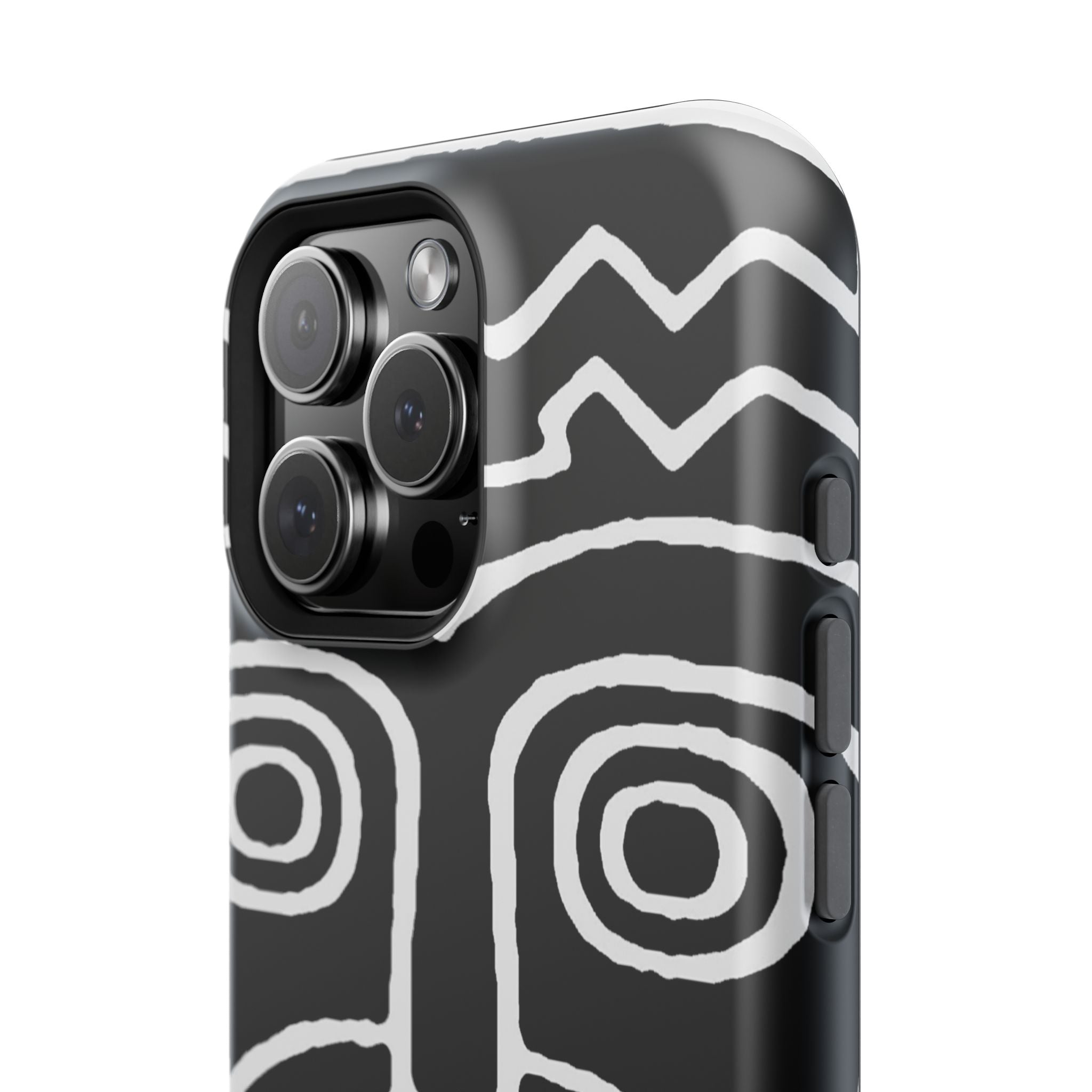 Phone Case — Black & White Tribal Mask Impact-Resistant Case