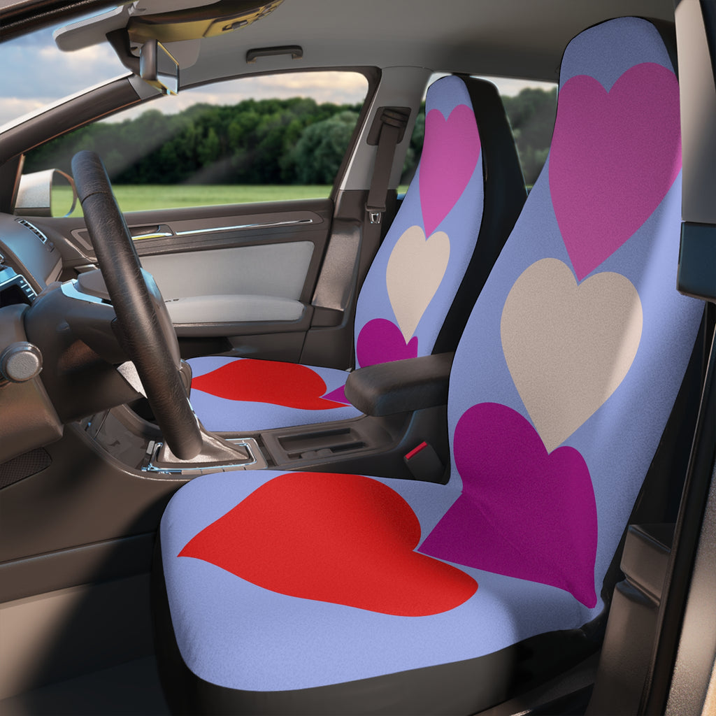 Car Seat Covers — Heart Pattern Colorful Love Seat Protector