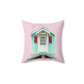 Throw Pillow Chattel House Barbados Pink - Tropical Decorative Cushion
