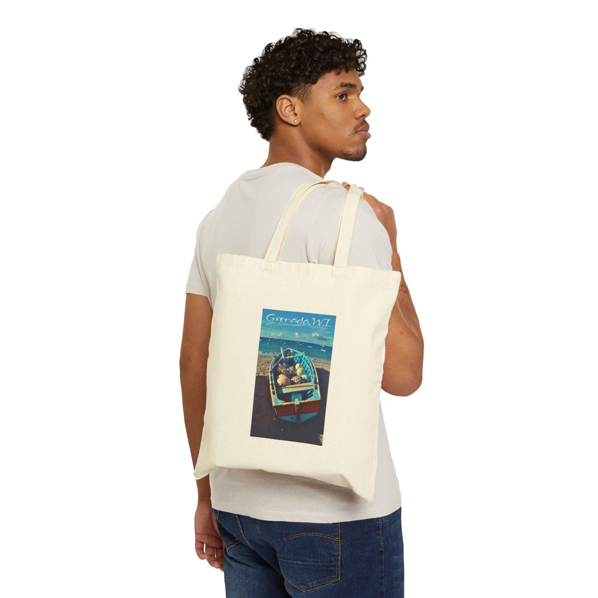 Tote Bag — photo Grenada Beach Boat Vintage Tote