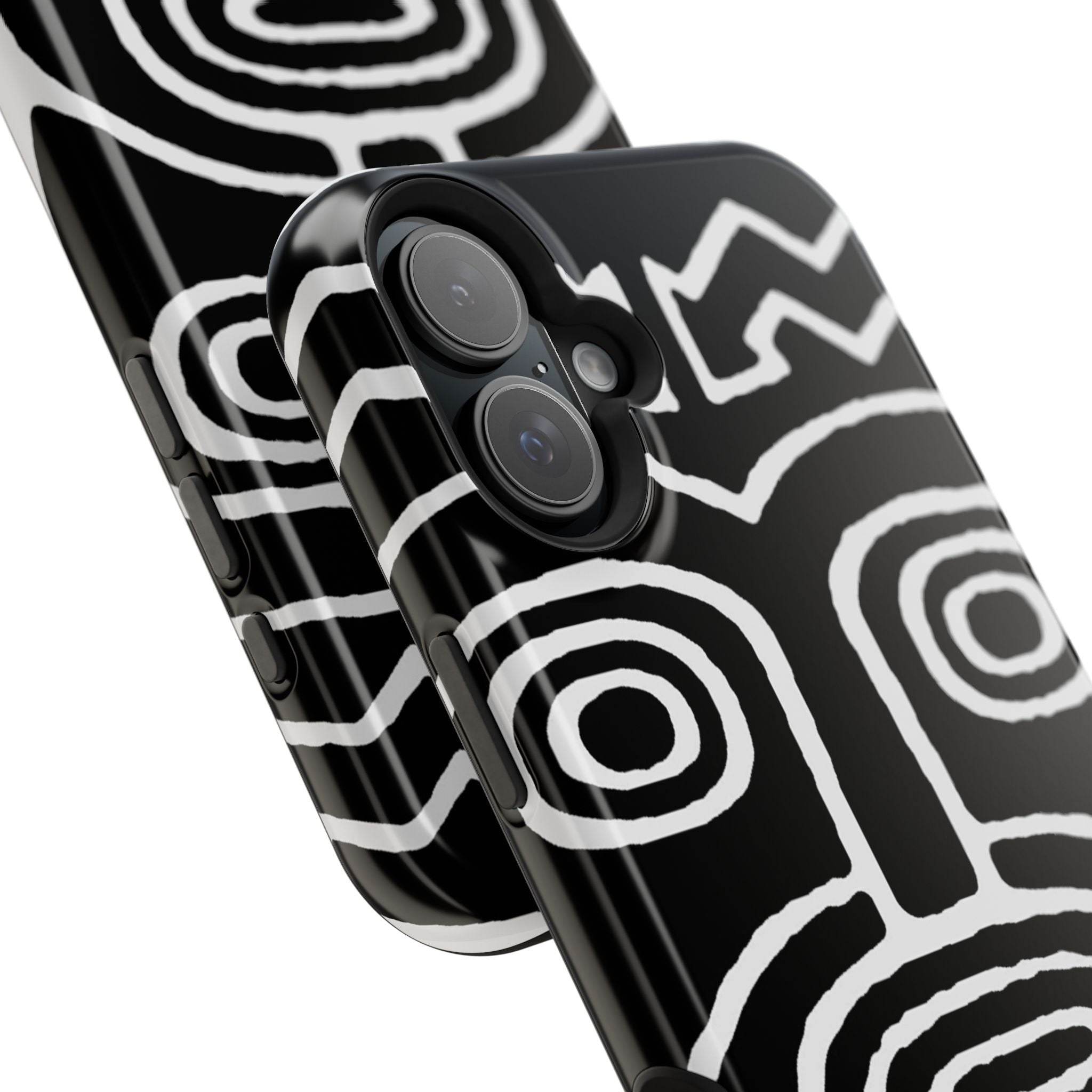 Phone Case — Black & White Tribal Mask Impact-Resistant Case