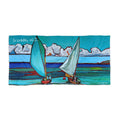Beach Towel Grenada Lisa Herrera workboat race print  — Colorful workboat race Print (Coastal Vacation, Relaxation)