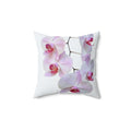 Throw Pillow Lt Pink Orchids  white background - Tropical Decorative Cushion