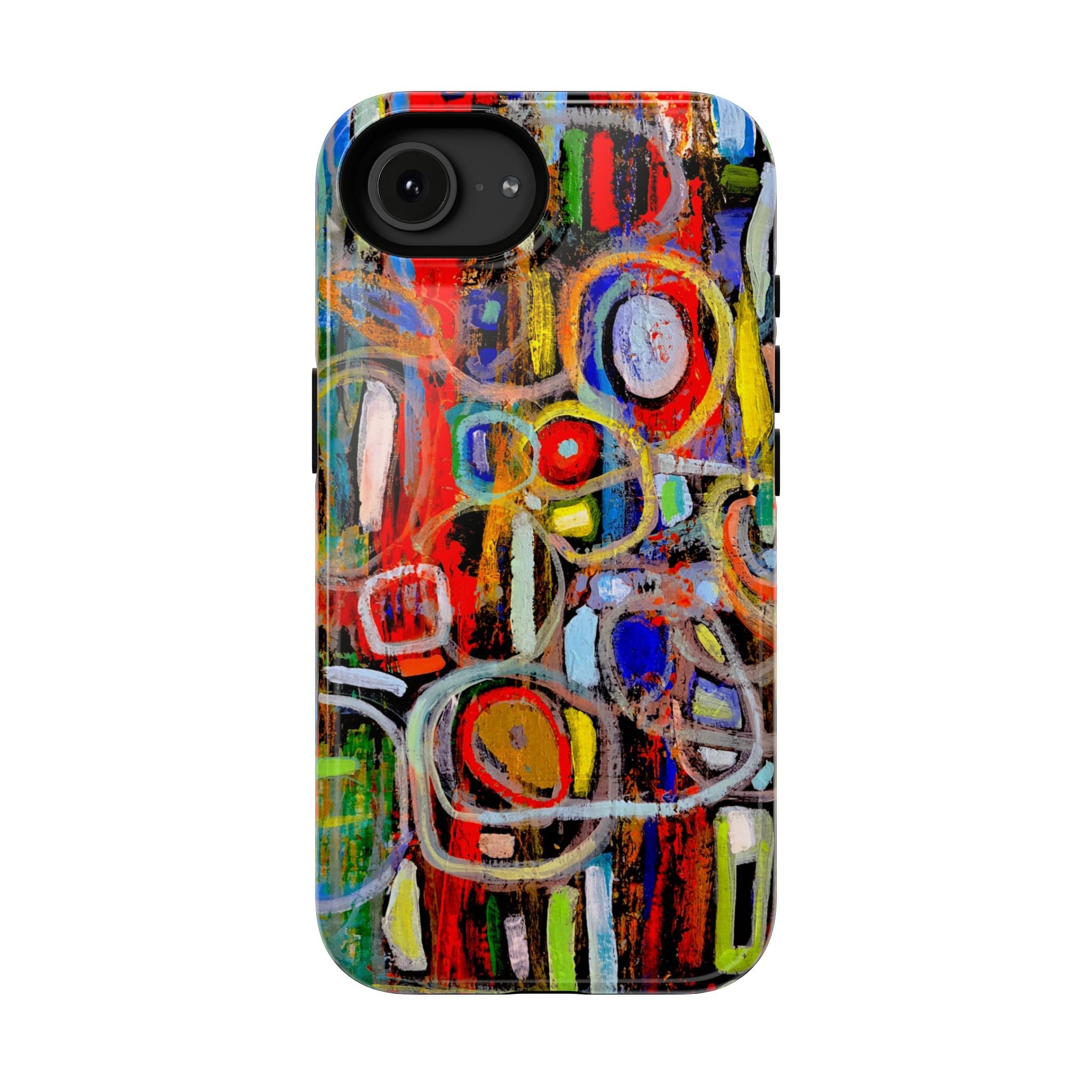 Phone Case lisa herrera art Abstract Colorburst Impact-Resistant Phone Case — Vibrant Modern Art Design