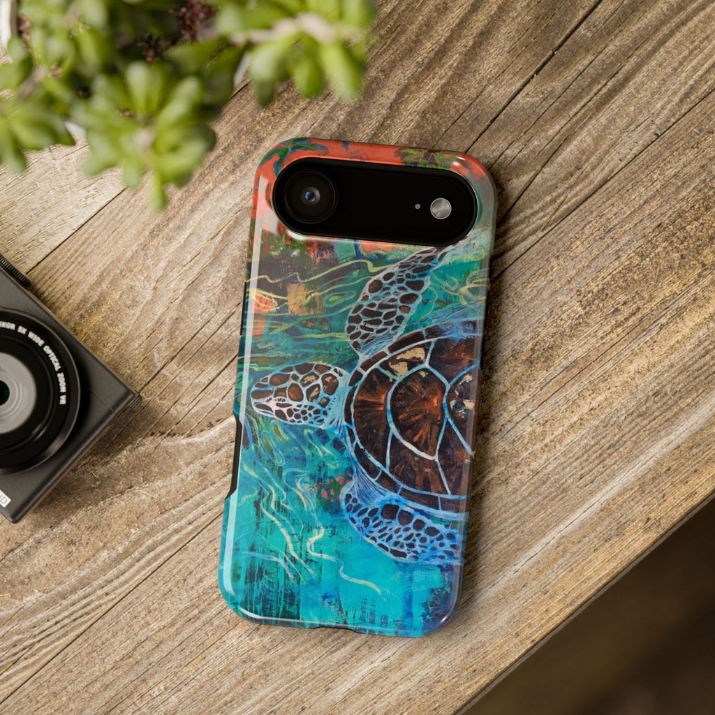 Phone Case Lisa Herrera art print Sea Turtle  — Protective Impact-Resistant Ocean Design
