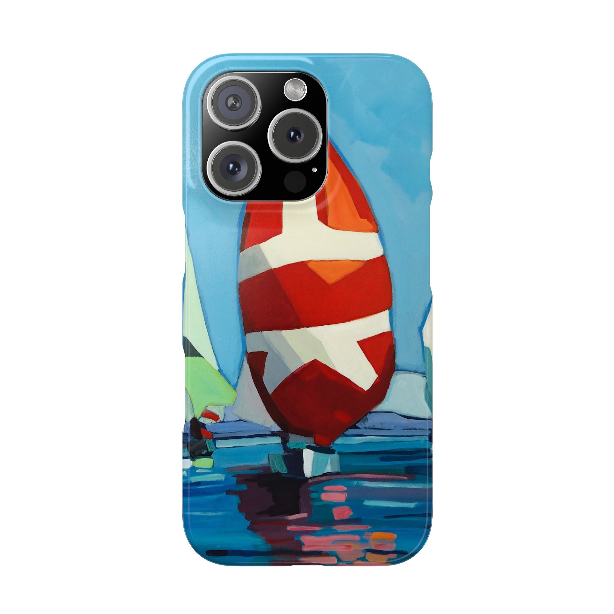 Phone case Lisa Herrera art Sailboats Slim Case — Colorful Nautical Phone Case
