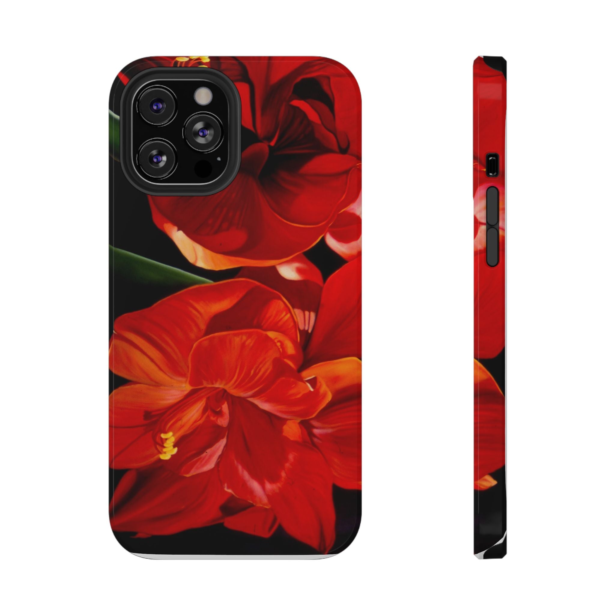 Phone case Lisa Herrera art print Red Amaryllis Floral Impact-Resistant Phone Case