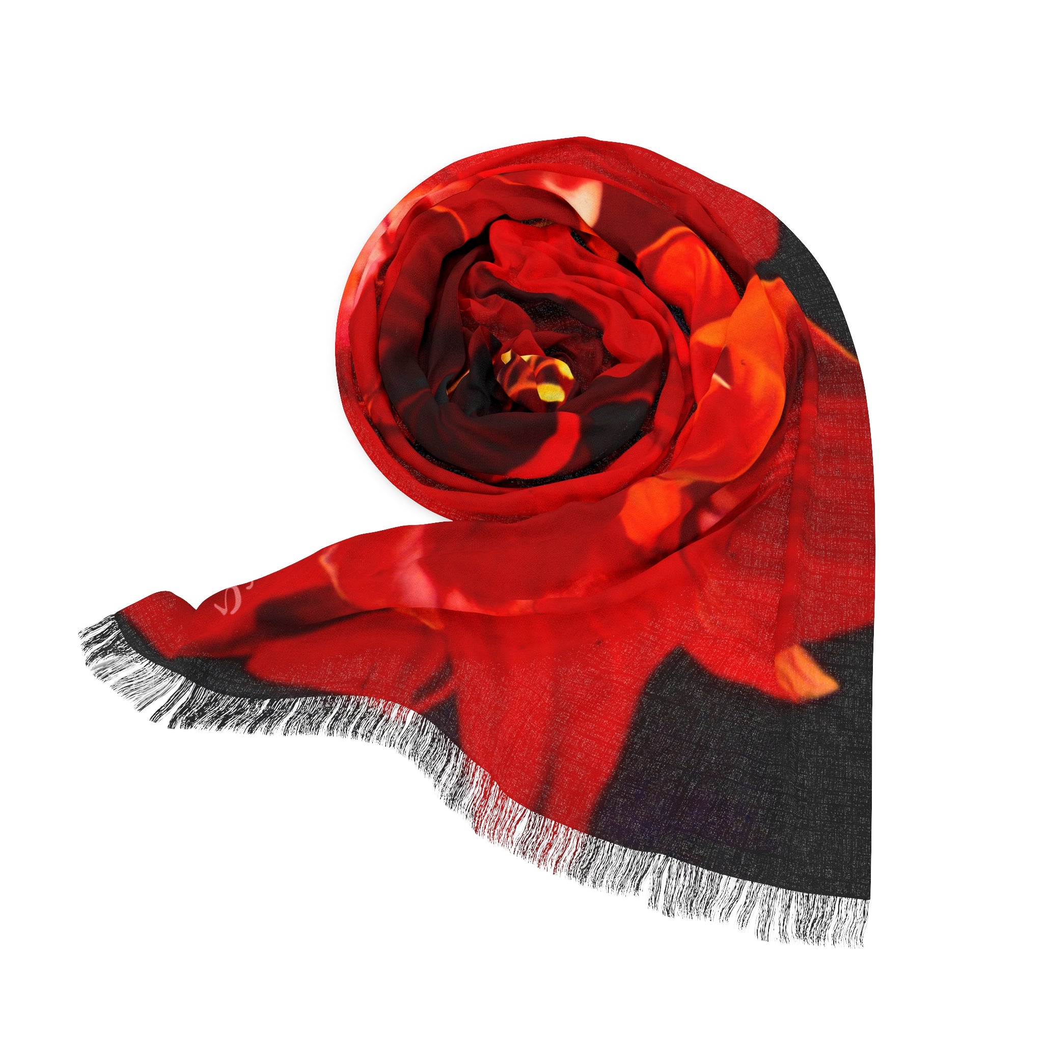 Red Amaryllis Floral Scarf – Vibrant Botanical Print Light Scarf