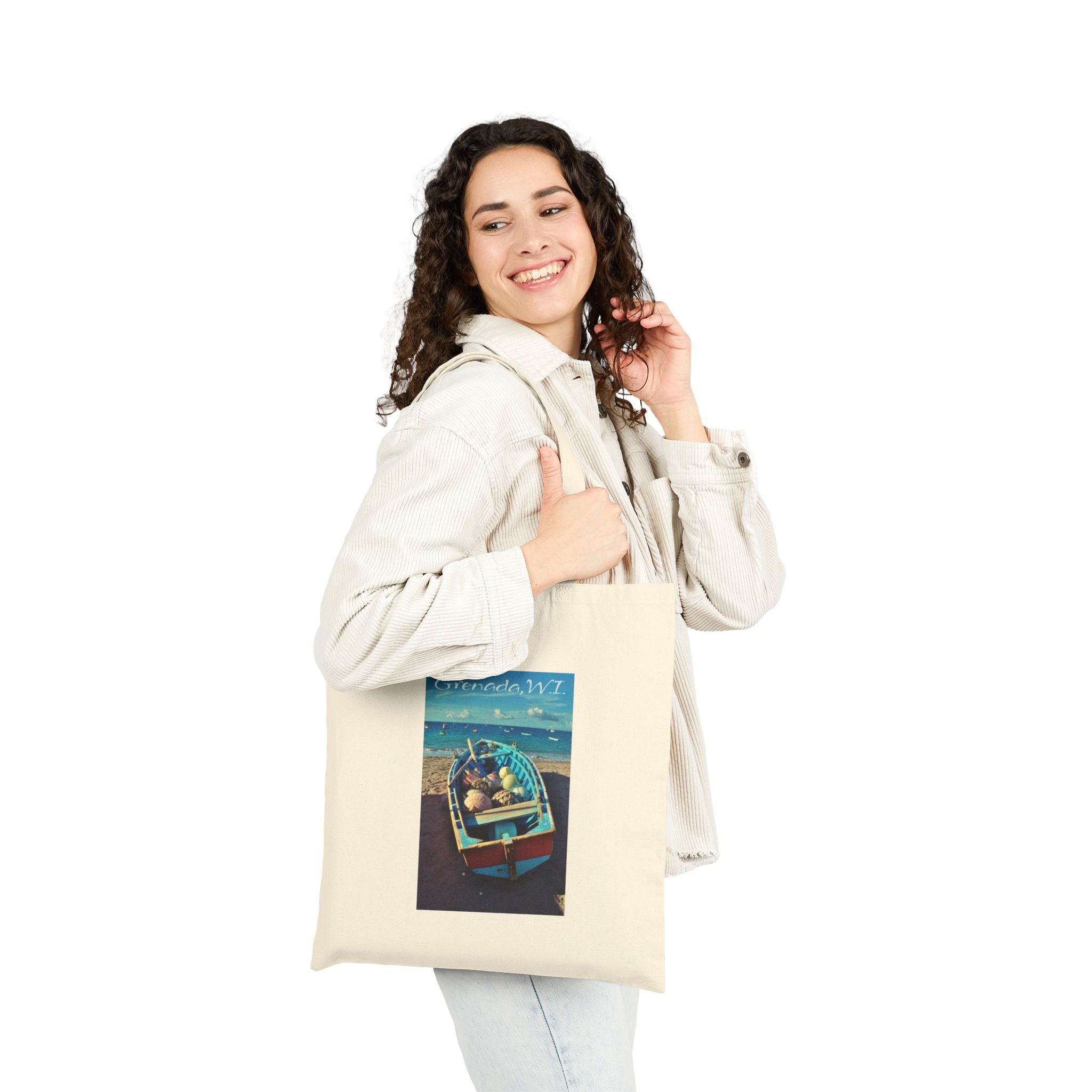 Tote Bag — photo Grenada Beach Boat Vintage Tote