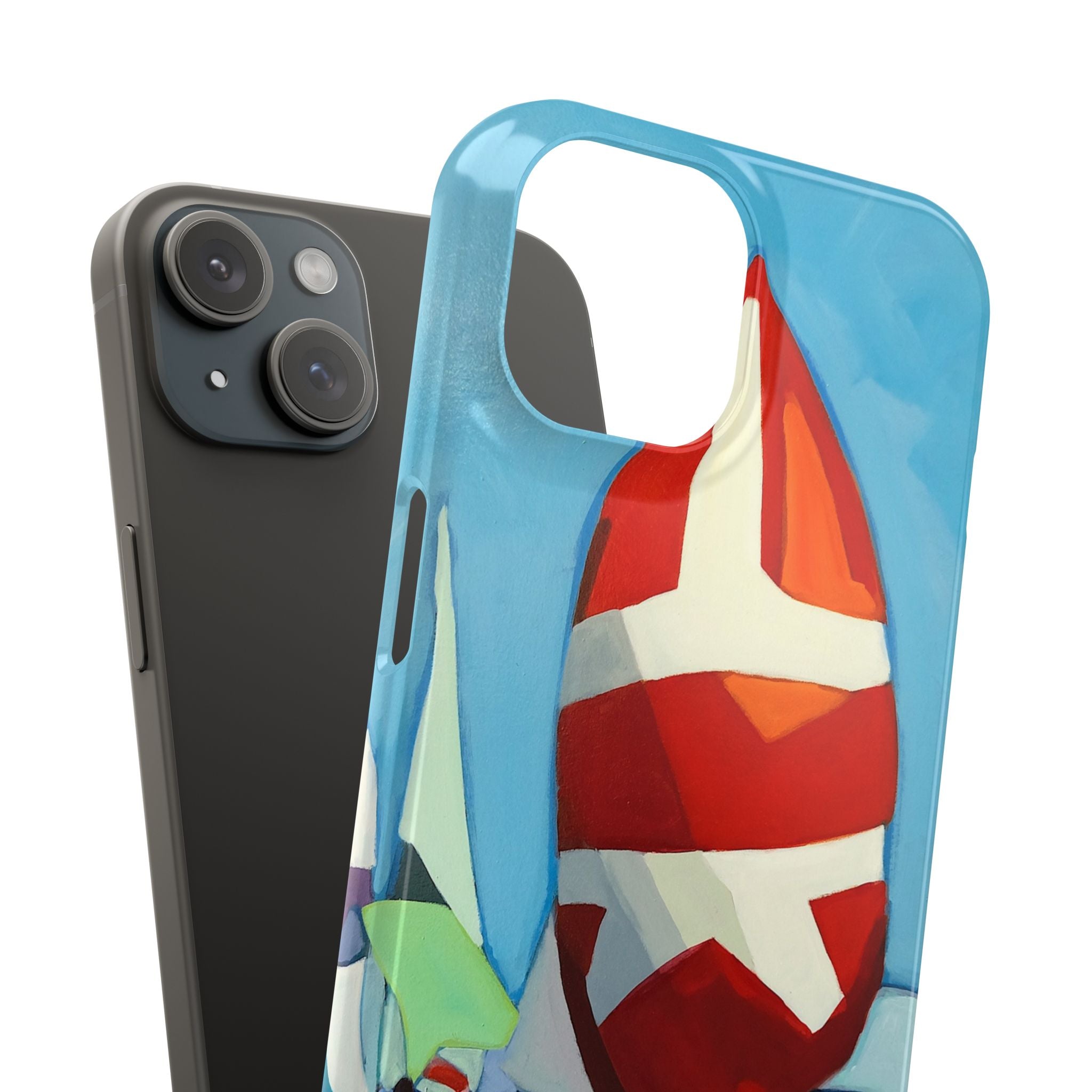 phone case lisa herrera art Sailboat Reflection Slim Case — Colorful Nautical Phone Case