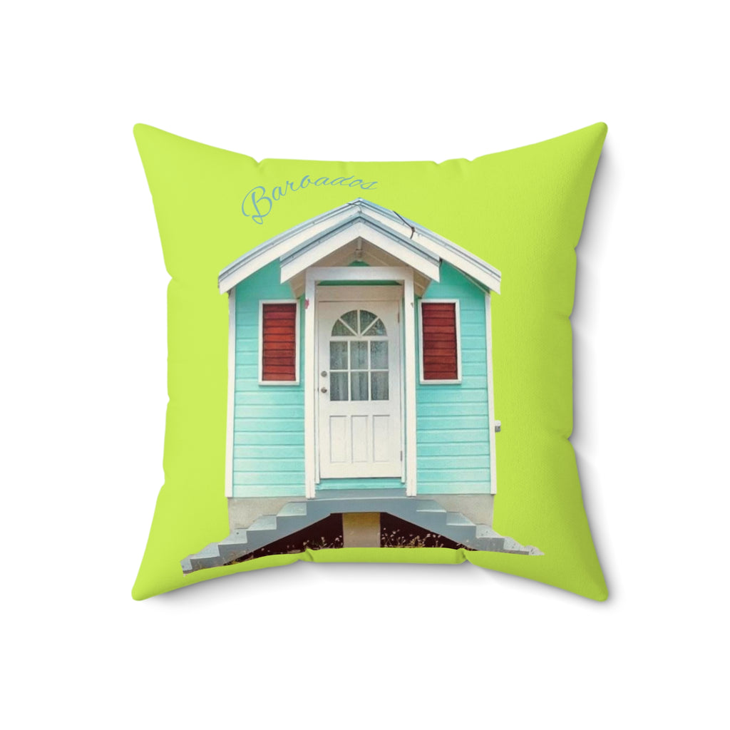Throw Pillow Chattel House Barbados - Tropical Decorative Cushion