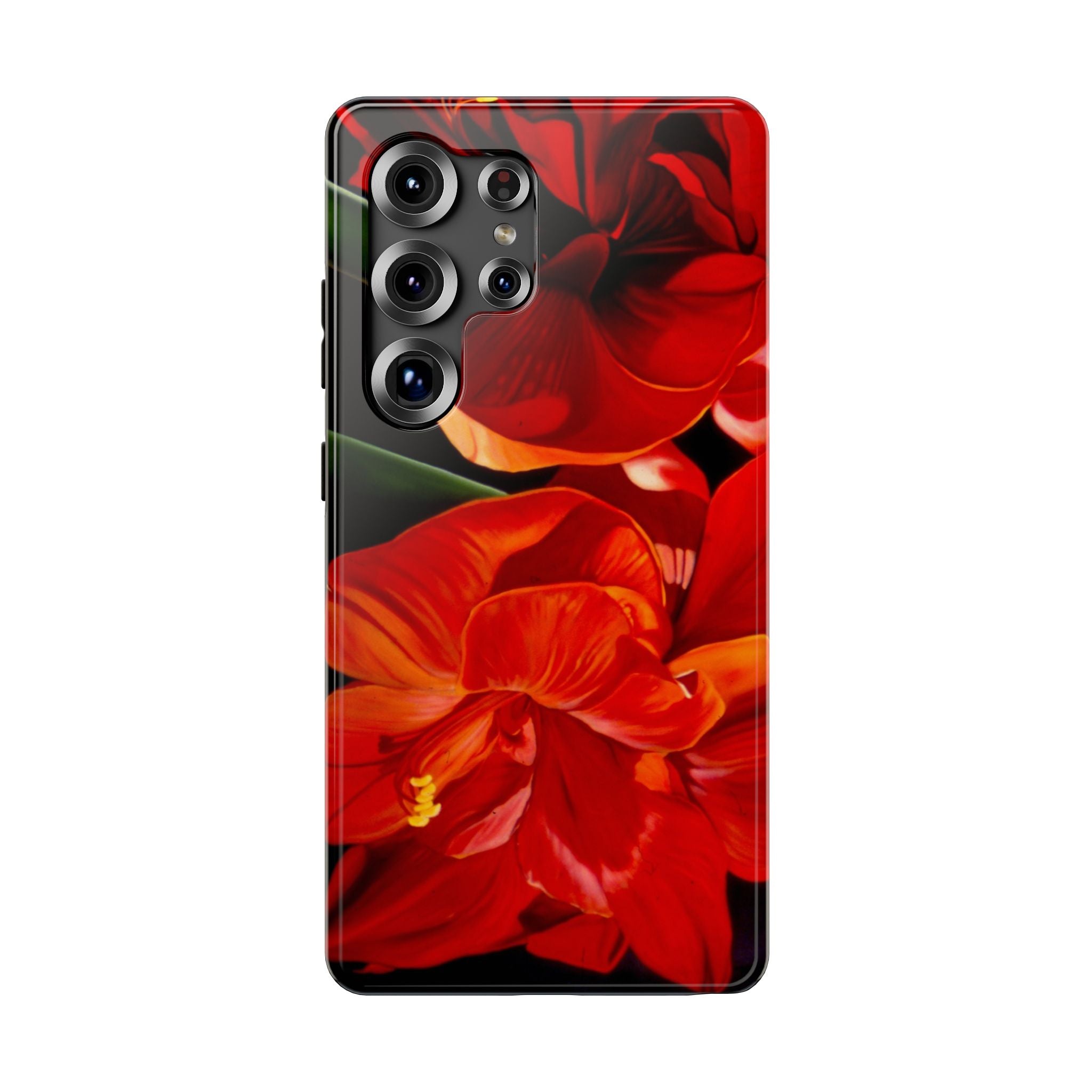 Phone case Lisa Herrera art print Red Amaryllis Floral Impact-Resistant Phone Case