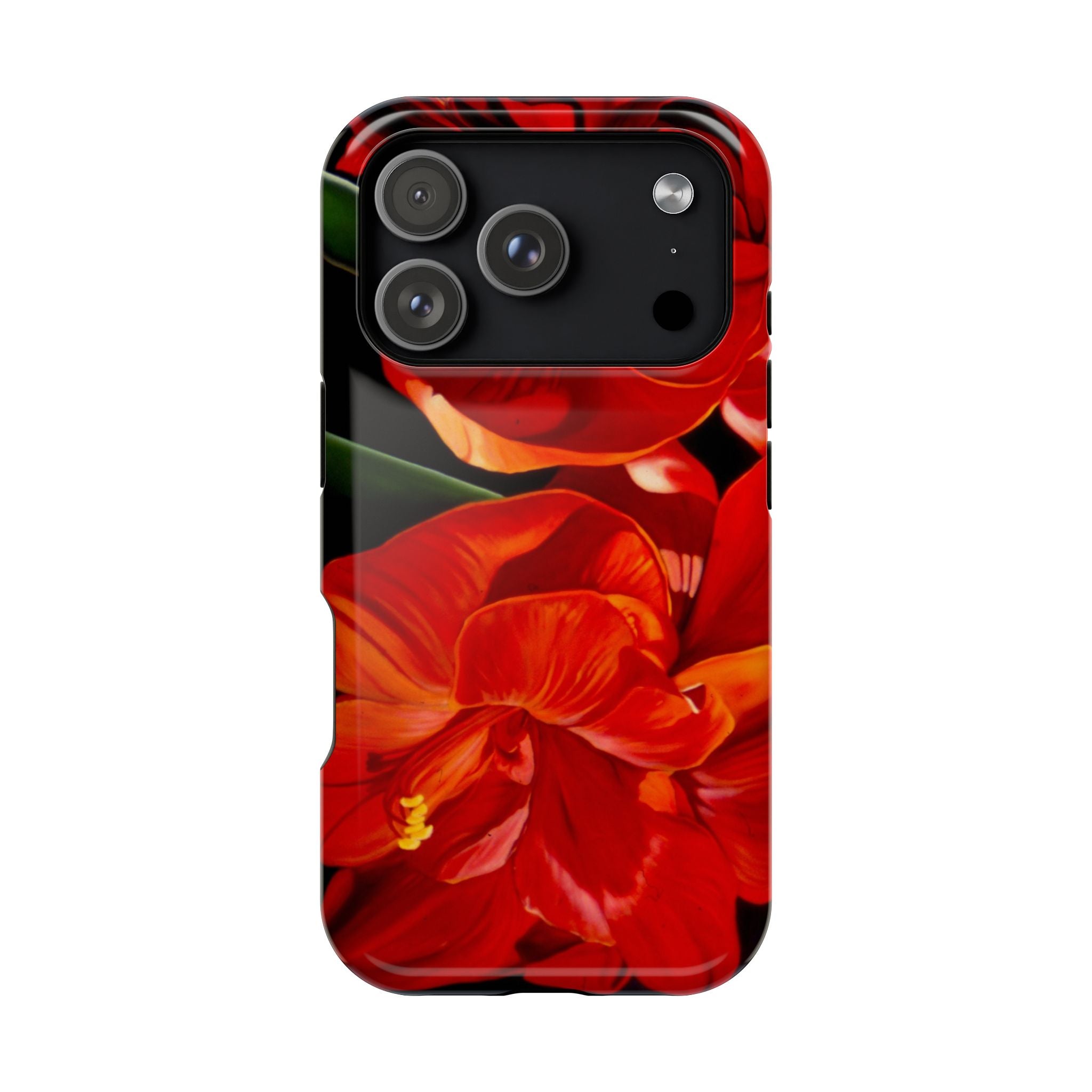 Phone case Lisa Herrera art print Red Amaryllis Floral Impact-Resistant Phone Case