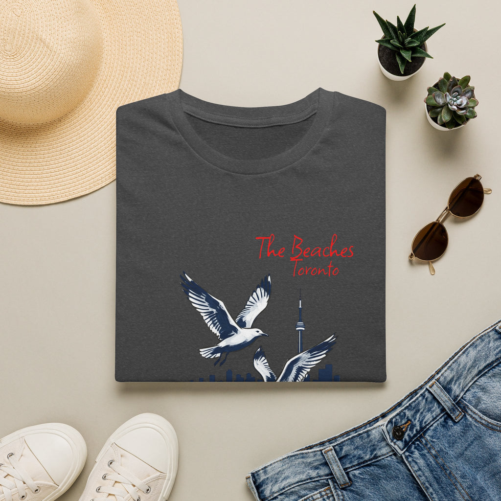 T-Shirt — The Beaches Toronto with Seagulls and cn tower