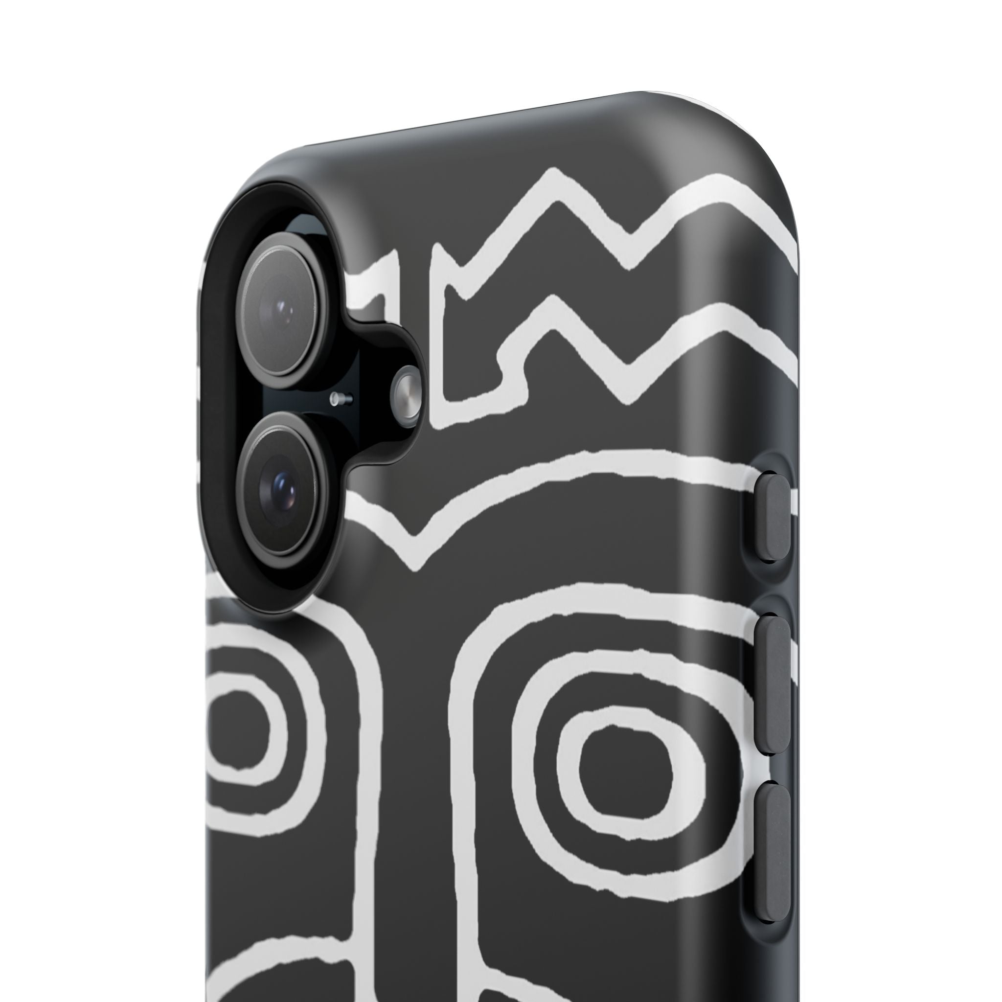 Phone Case — Black & White Tribal Mask Impact-Resistant Case