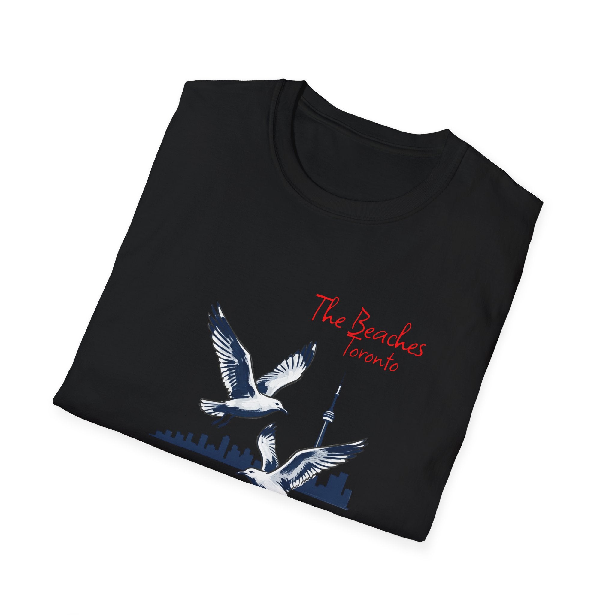T-Shirt — The Beaches Toronto with Seagulls and cn tower