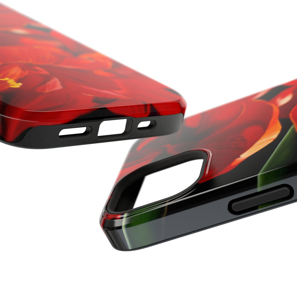 Phone case Lisa Herrera art print Red Amaryllis Floral Impact-Resistant Phone Case