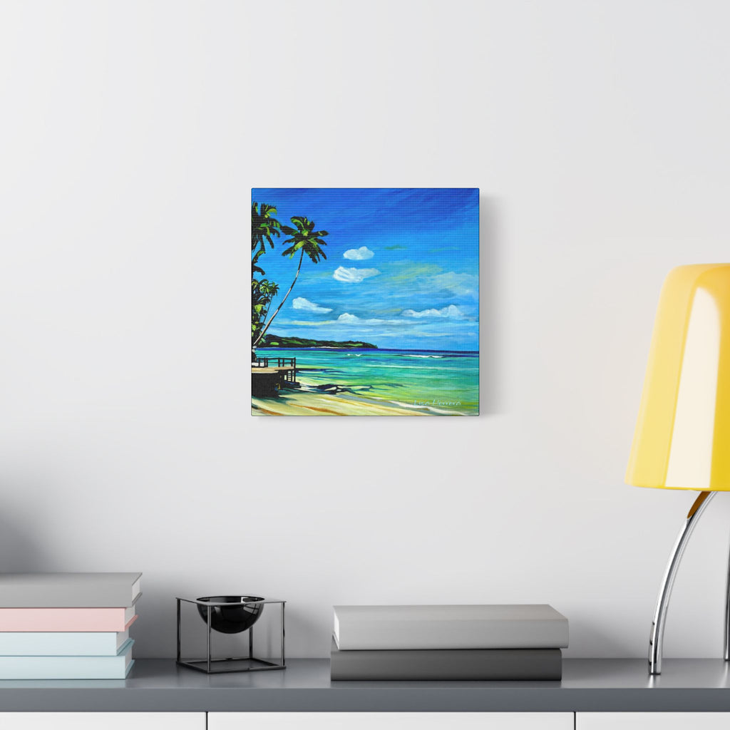 Canvas Print Lisa Herrera art Tropical Beach Canvas Print — Palm Trees Seaside Stretched Wall Art