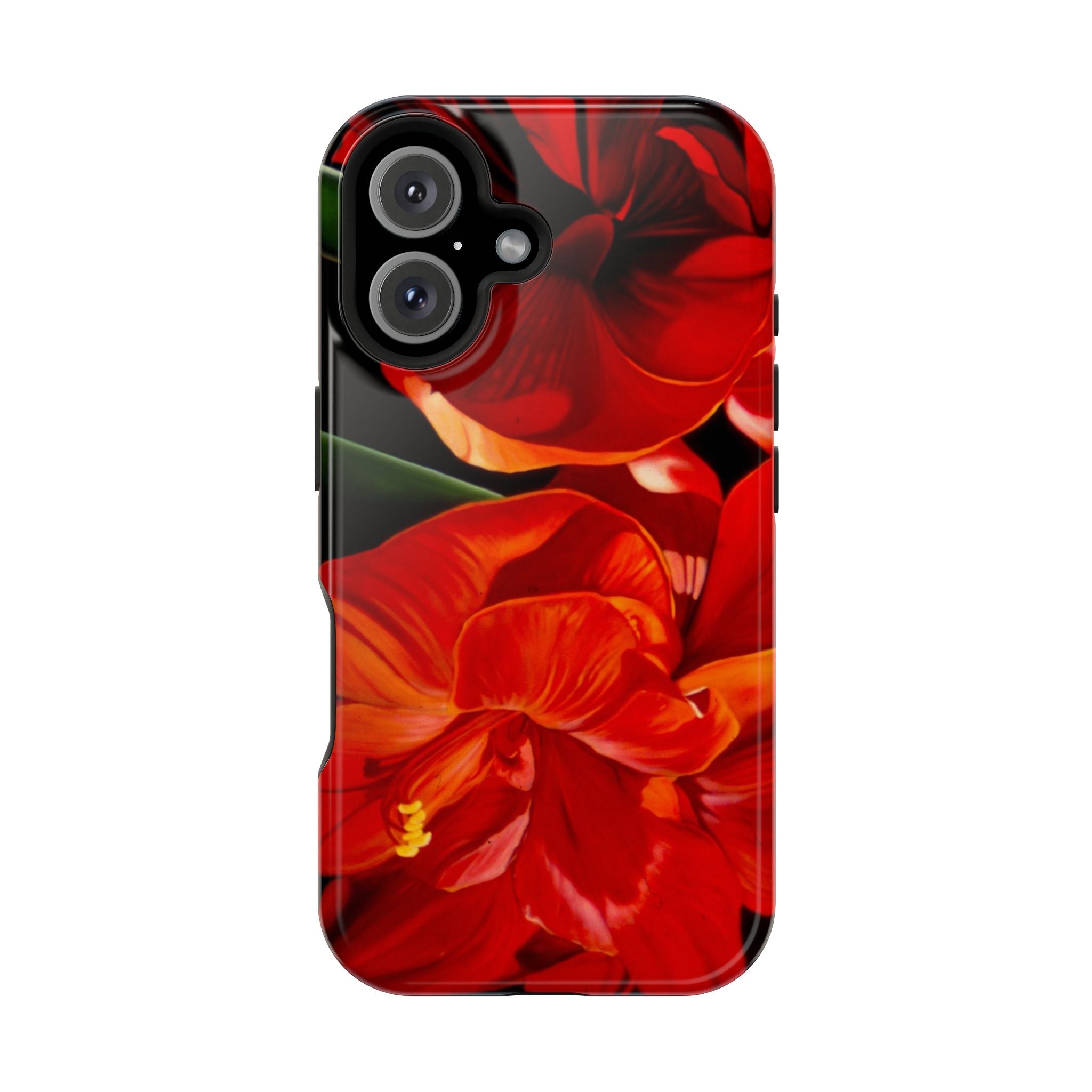 Phone case Lisa Herrera art print Red Amaryllis Floral Impact-Resistant Phone Case
