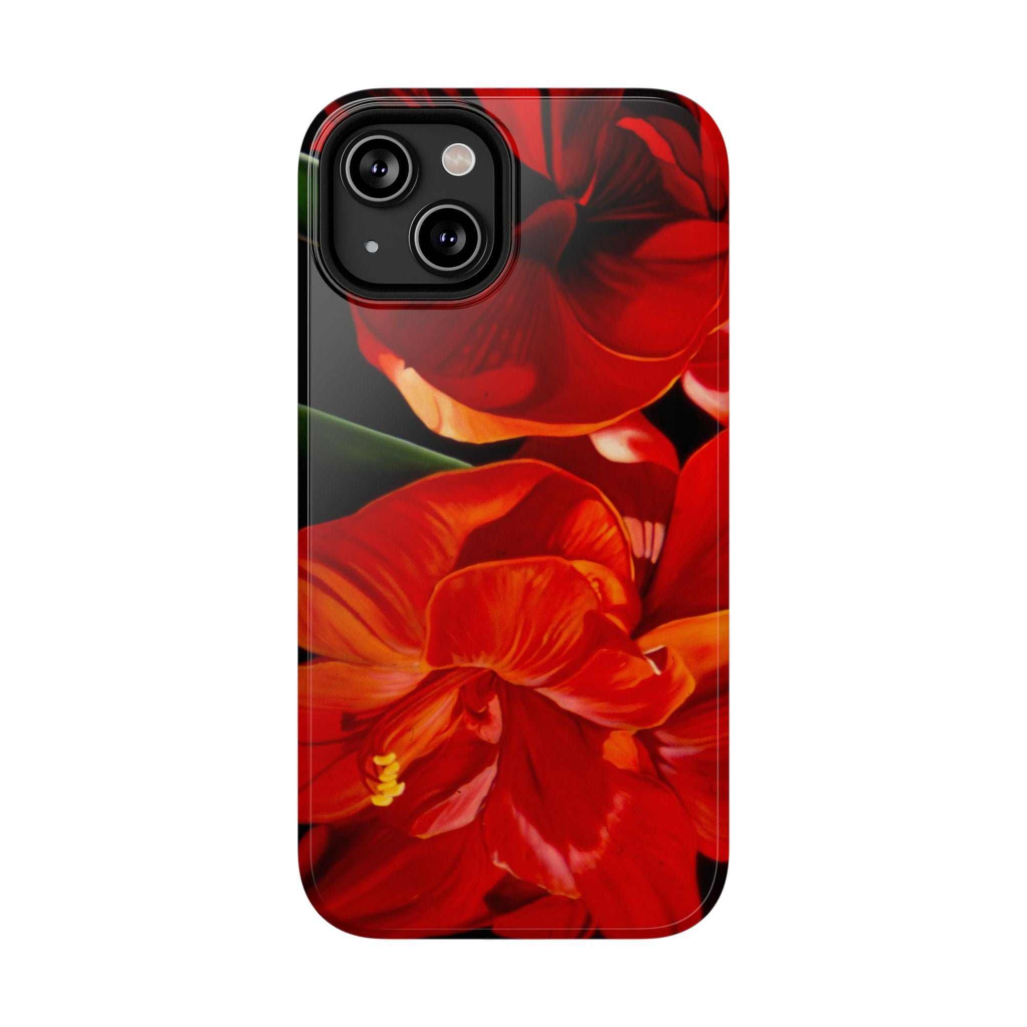 Phone case Lisa Herrera art print Red Amaryllis Floral Impact-Resistant Phone Case