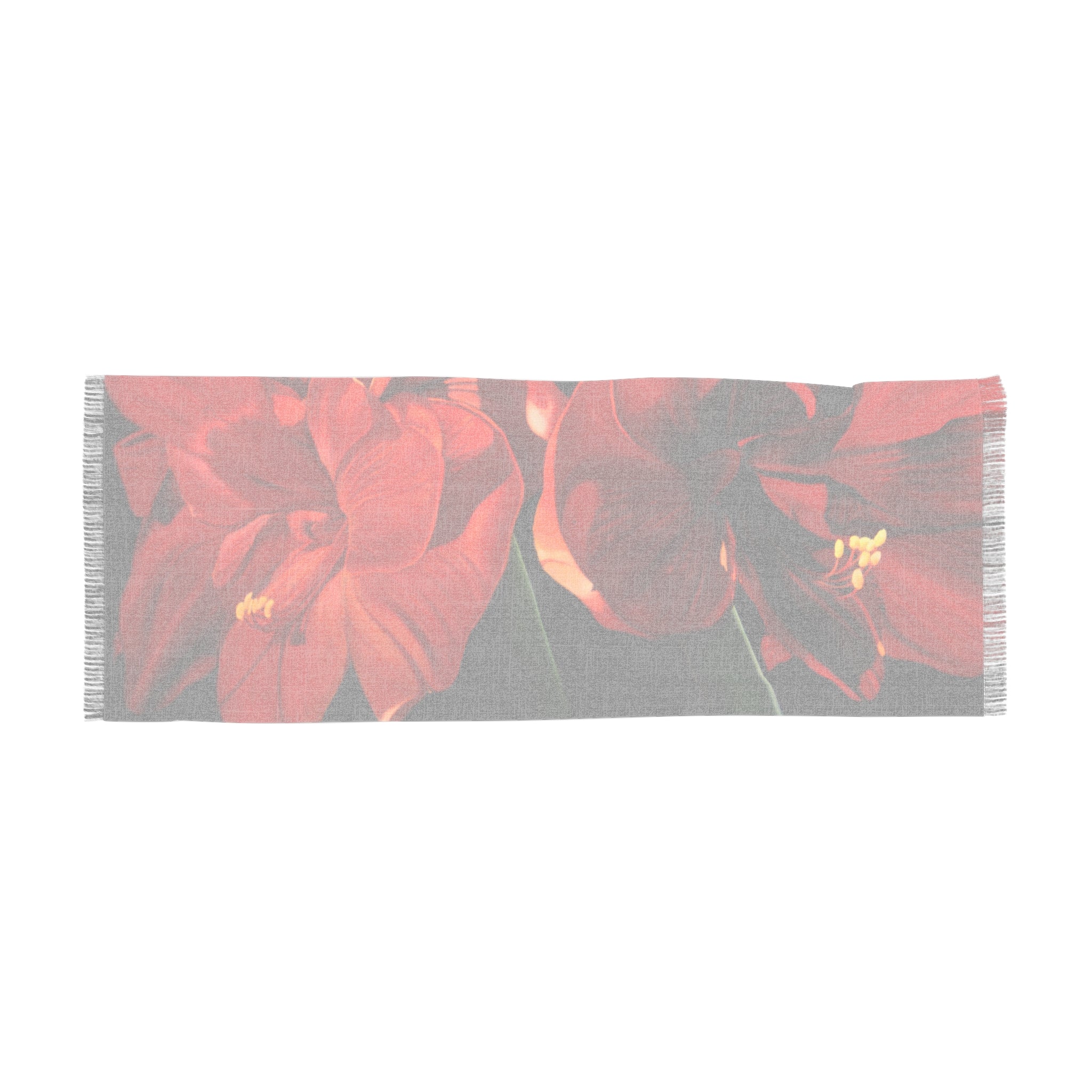 Floral Light Scarf Lisa Herrera art print Red Amaryllis  – Vibrant Botanical Print Light Scarf