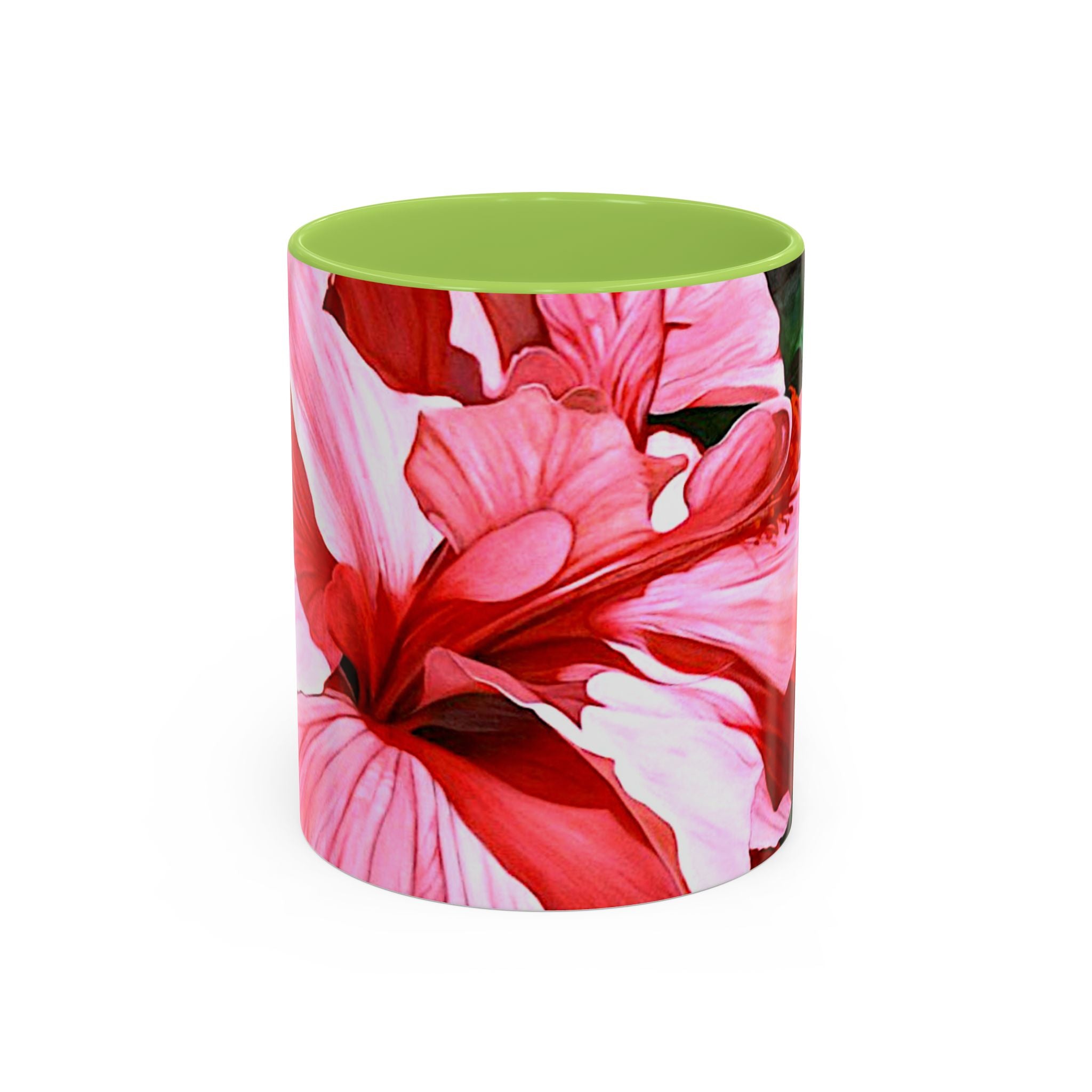 Coffee Mug Pink Hibiscus Painting (11, 15oz)