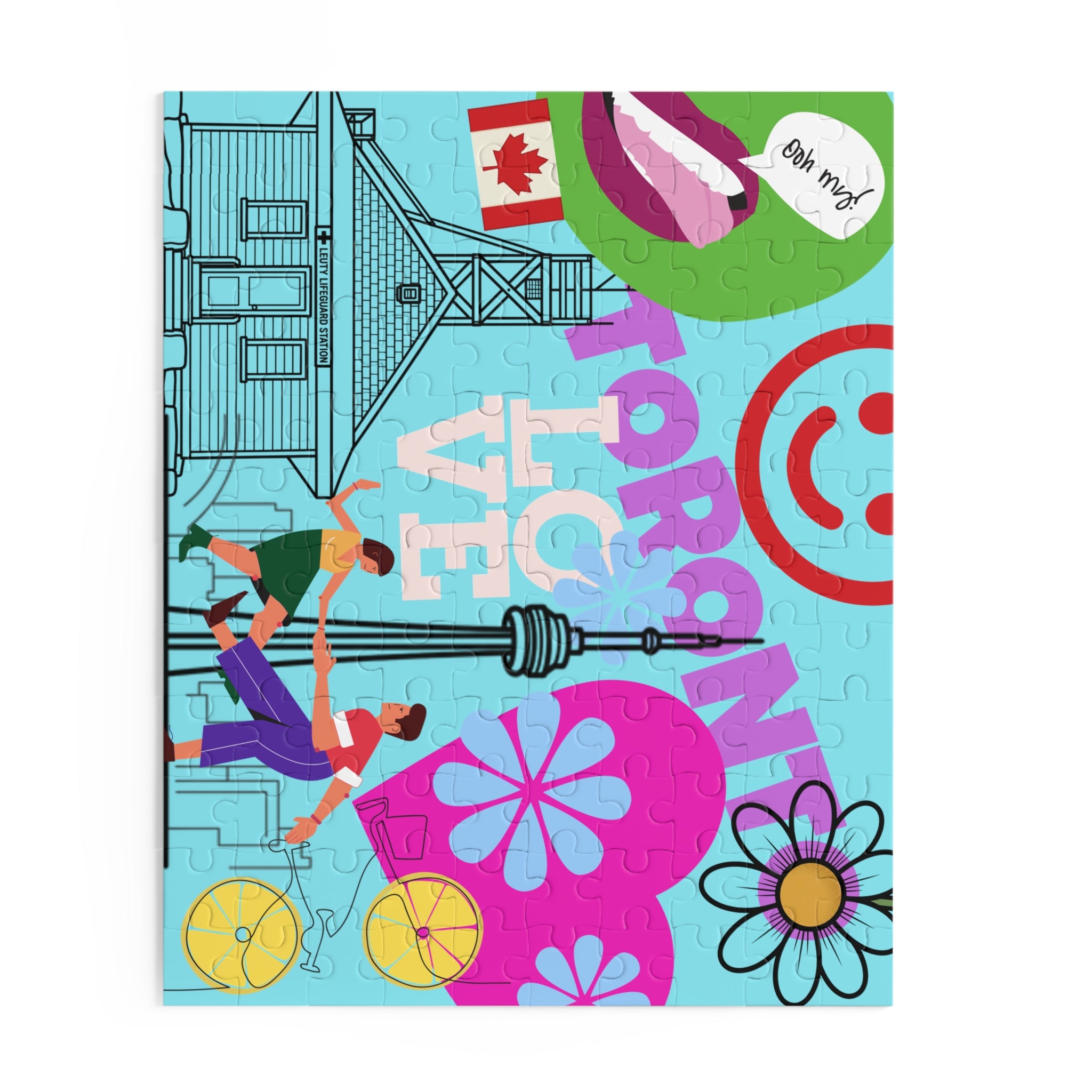 Toronto colorful graphic puzzle — Colorful Beach Art Jigsaw (120/252/500-Piece)