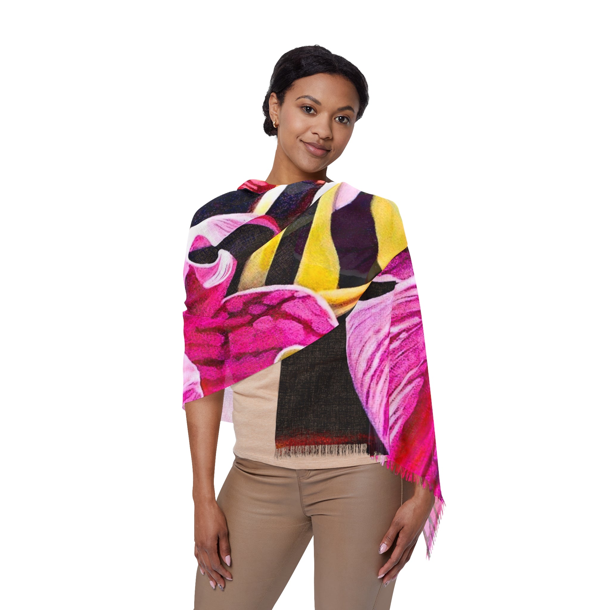 Floral Light Scarf Lisa Herrera Pink Orchid art print  — Bright Tropical Print