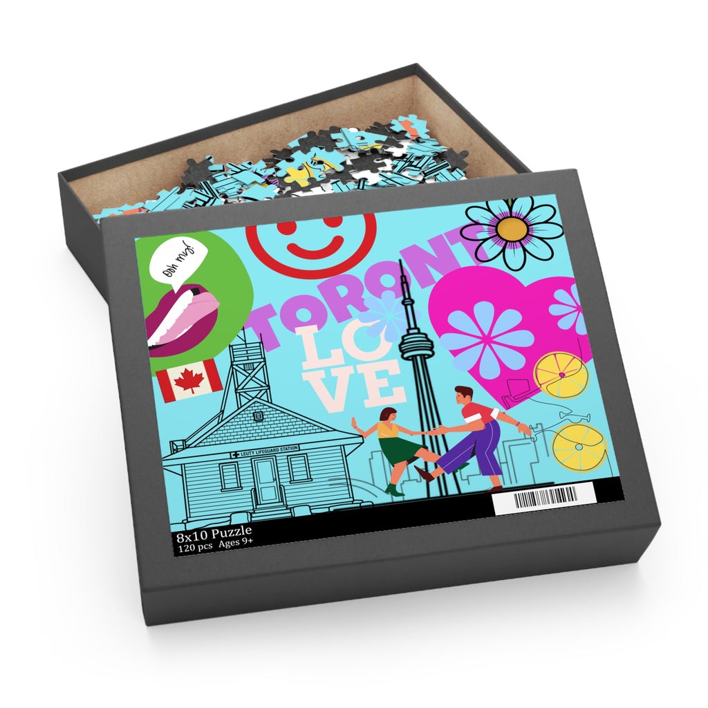 Toronto colorful graphic puzzle — Colorful Beach Art Jigsaw (120/252/500-Piece)
