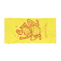 Beach Towel Native Drummer Grenada W.I.  – Bright Yellow Caribbean Beach Towel