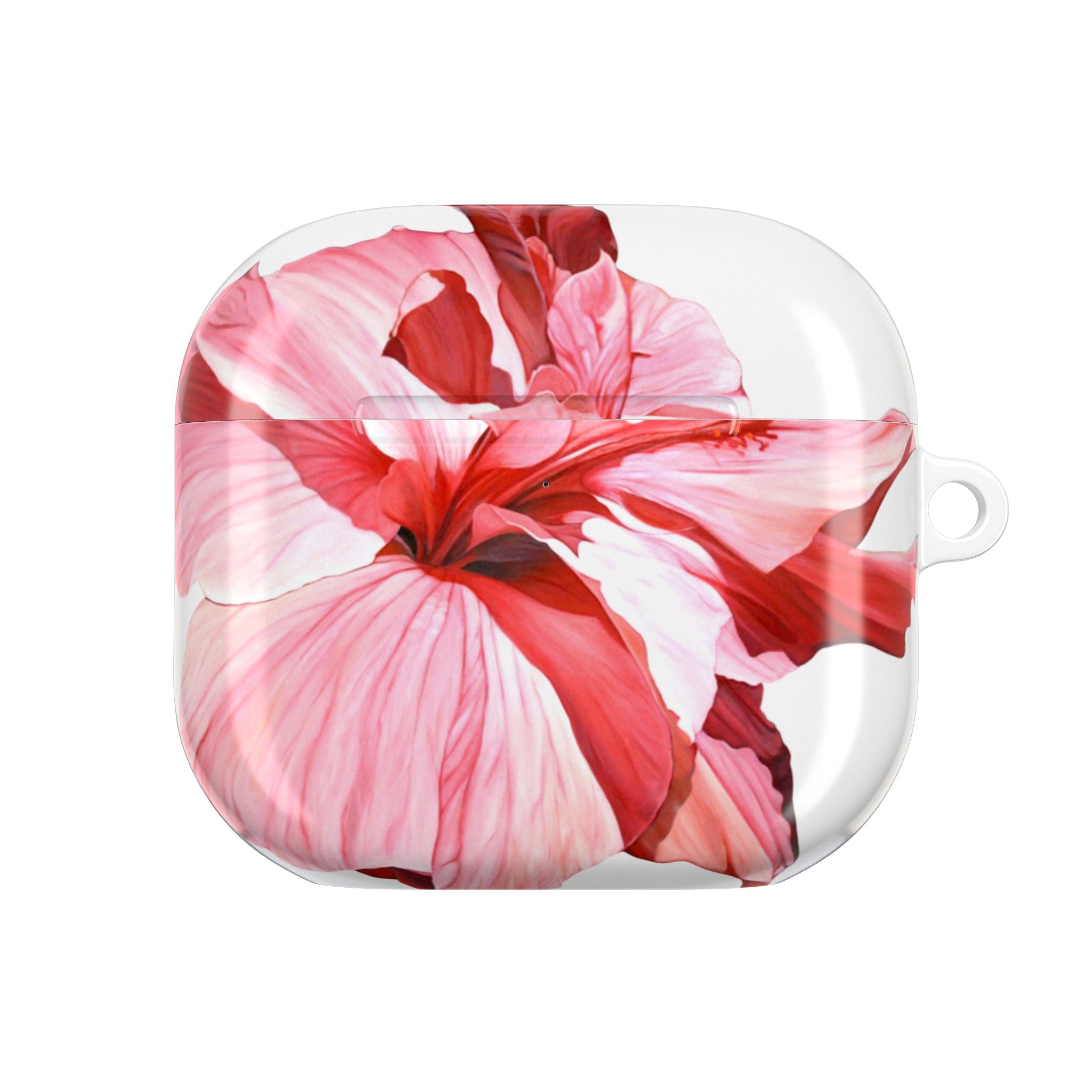 Air Pod Case Lisa Herrera art print Floral Pink Hibiscus AirPod Case — Tropical Flower Protective Cover