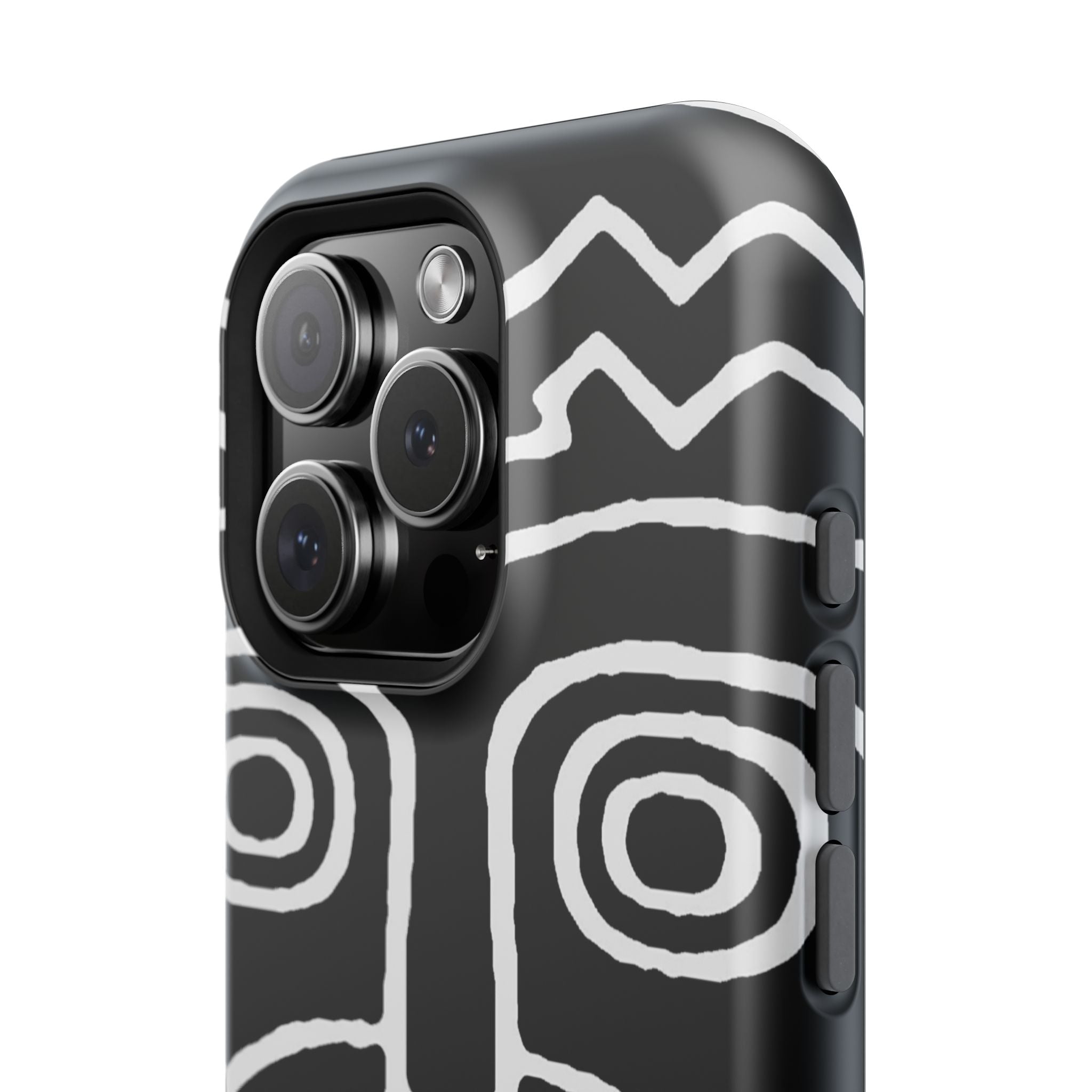 Phone Case — Black & White Tribal Mask Impact-Resistant Case