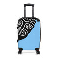 Carry-on Suitcase Native Mask Black and Blue — Tribal Travel Luggage