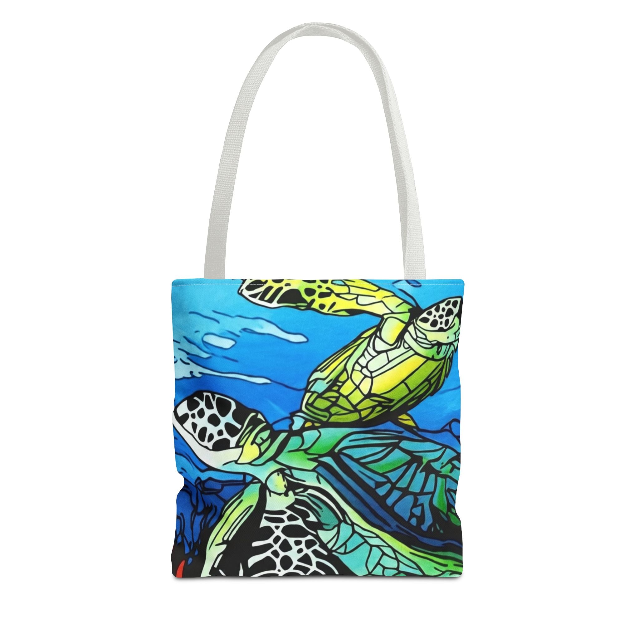 Tote Bag Sea Turtle Art  — Colorful Ocean Wildlife Canvas Tote