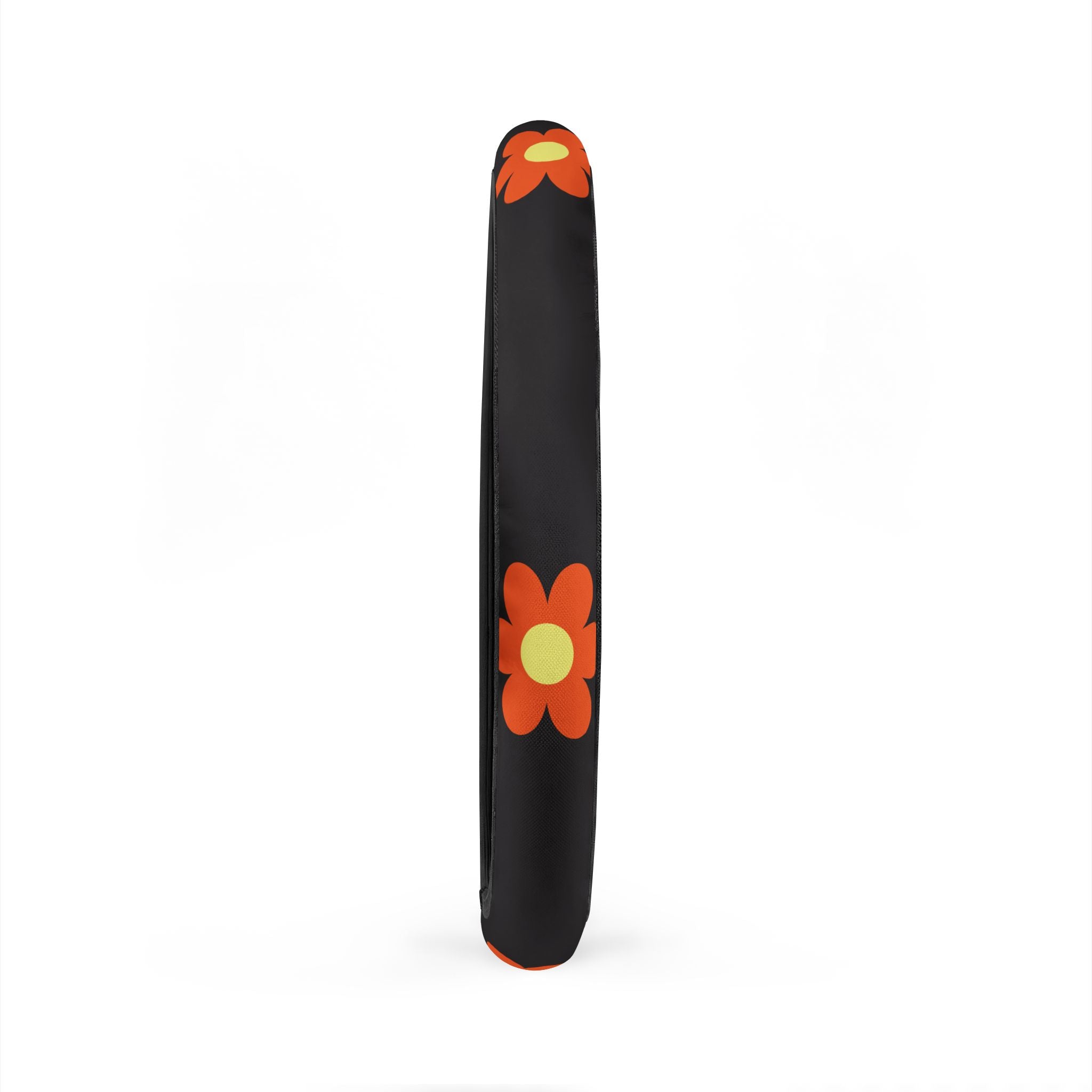 Steering Wheel Cover - Retro Orange Flower on black