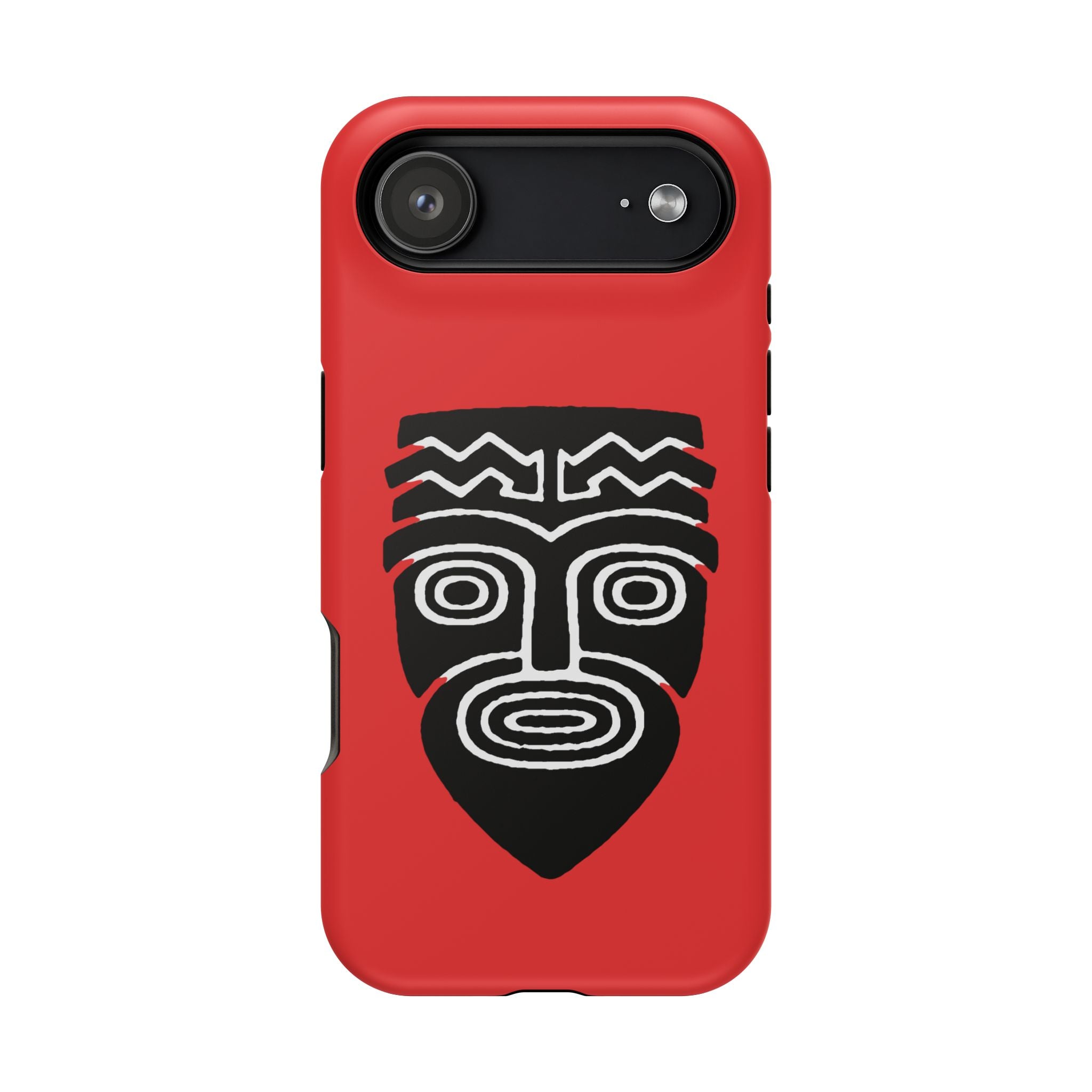 Phone Case Tiki Mask Impact-Resistant Phone Case — Bold Red Protective Cover