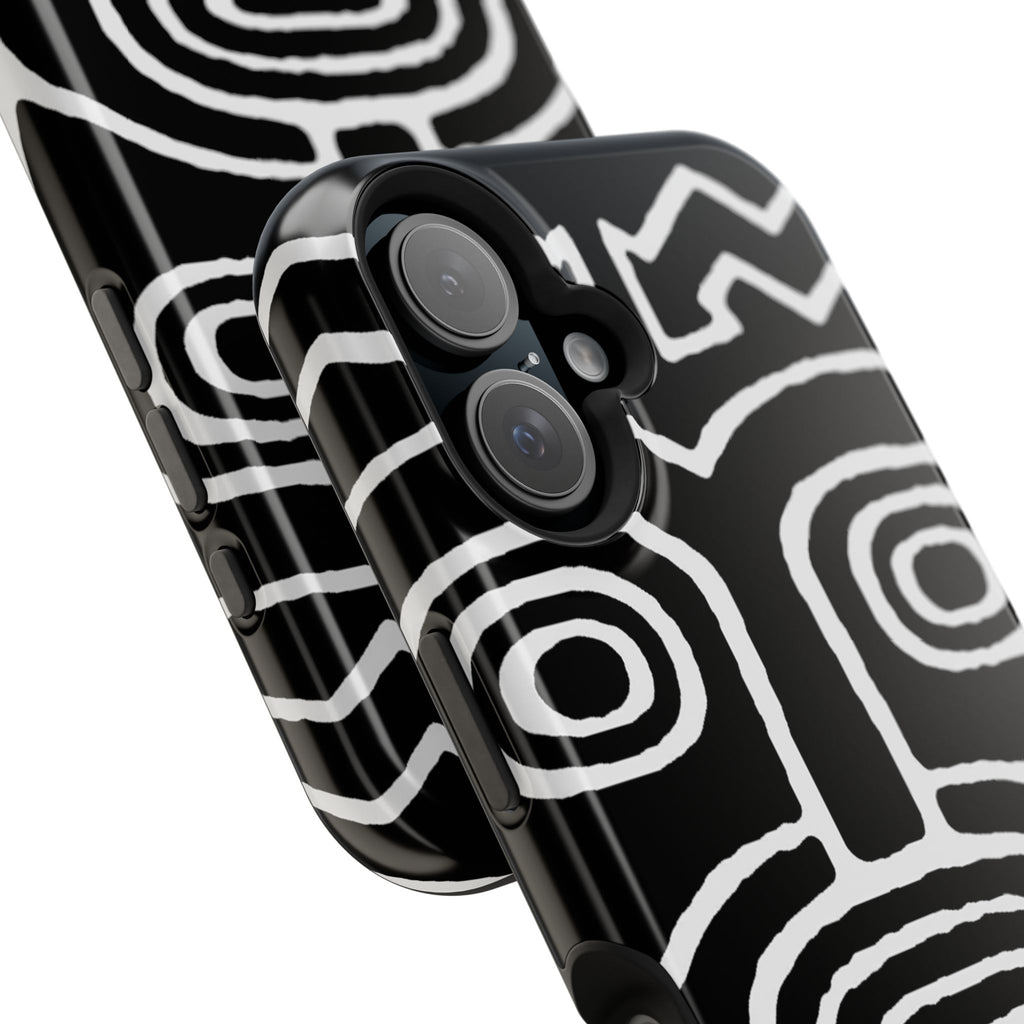 Phone Case — Black & White Tribal Mask Impact-Resistant Case