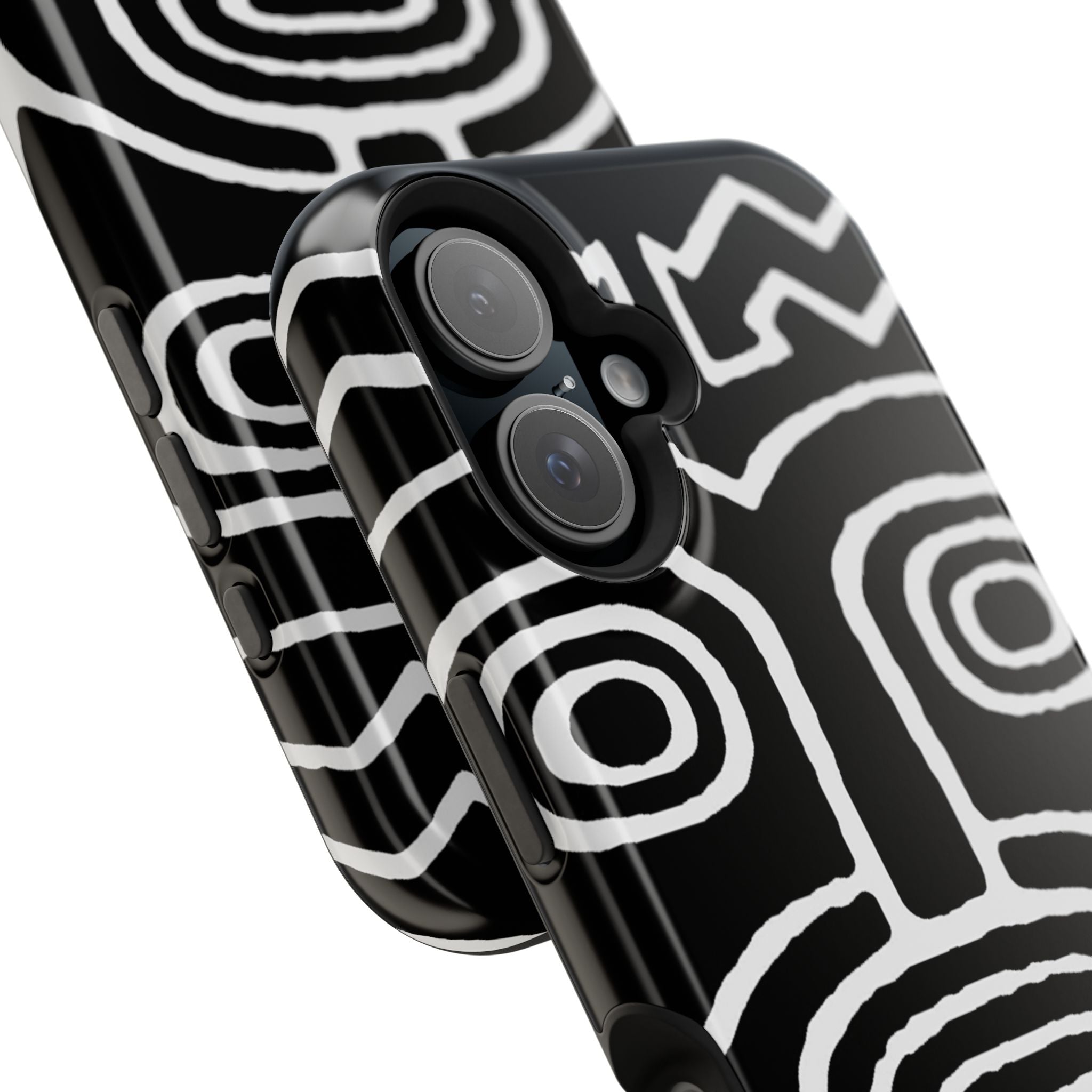 Phone Case — Black & White Tribal Mask Impact-Resistant Case