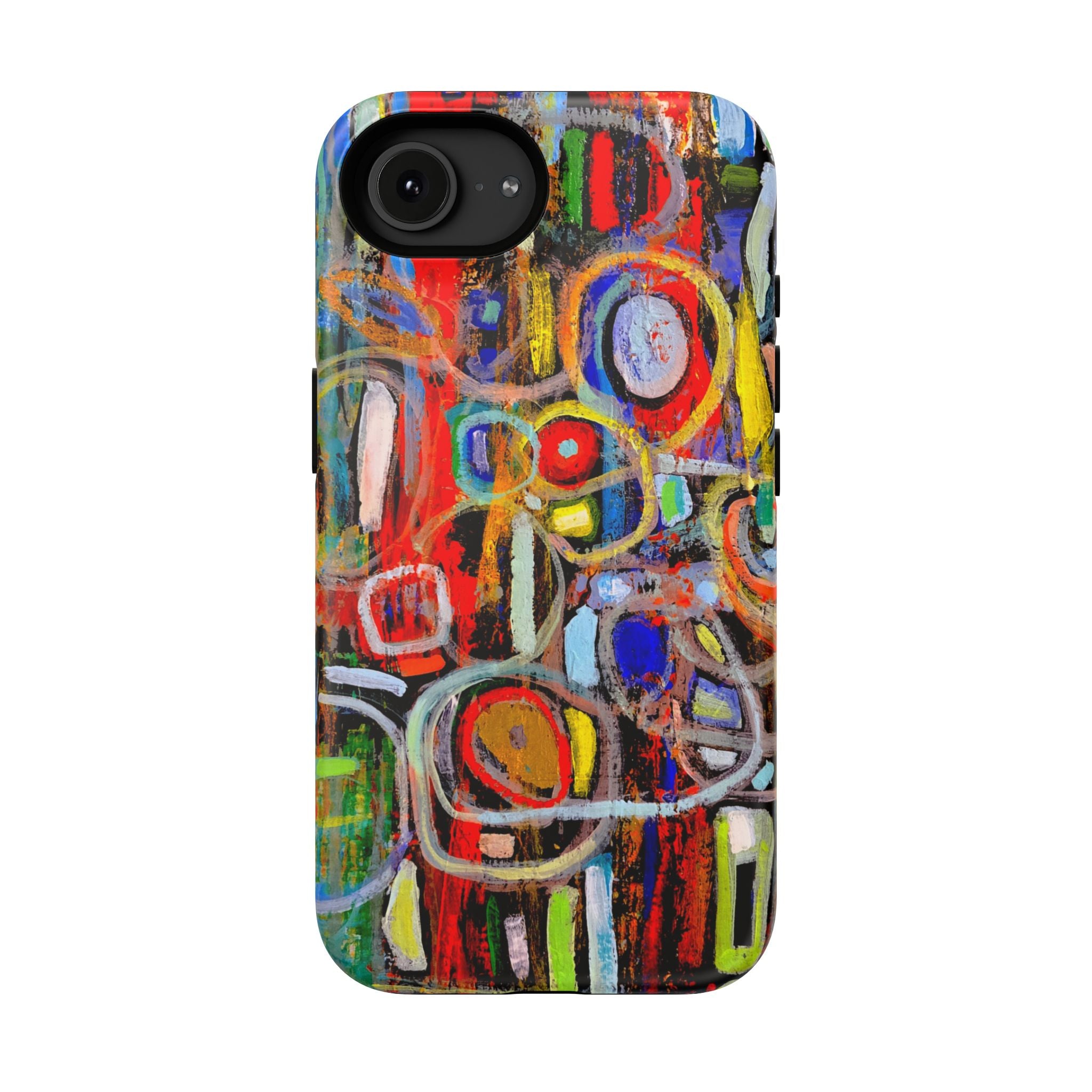 Phone Case lisa herrera art Abstract Colorburst Impact-Resistant Phone Case — Vibrant Modern Art Design