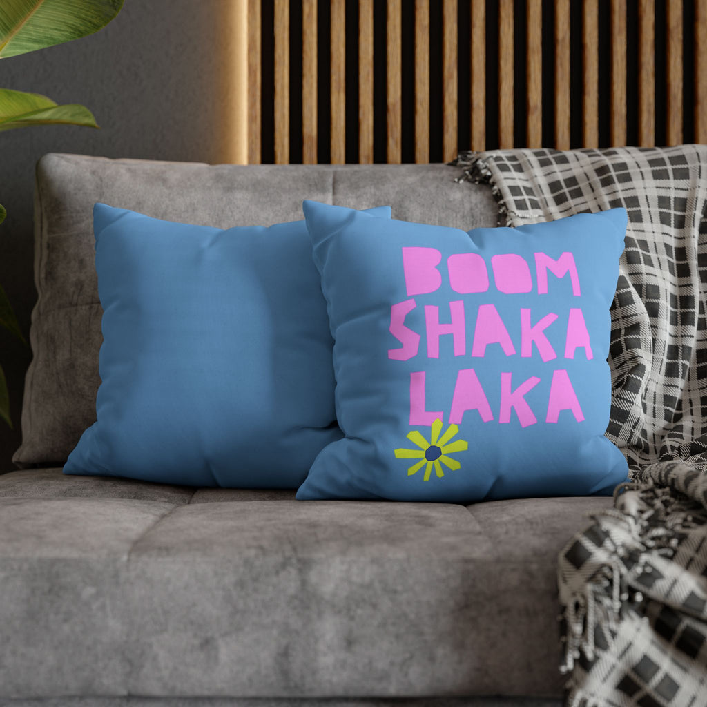 Thow Pillowcase Blue Spiral Decorative Pillowcase — Coastal Sunburst Square Throw Pillow Cover