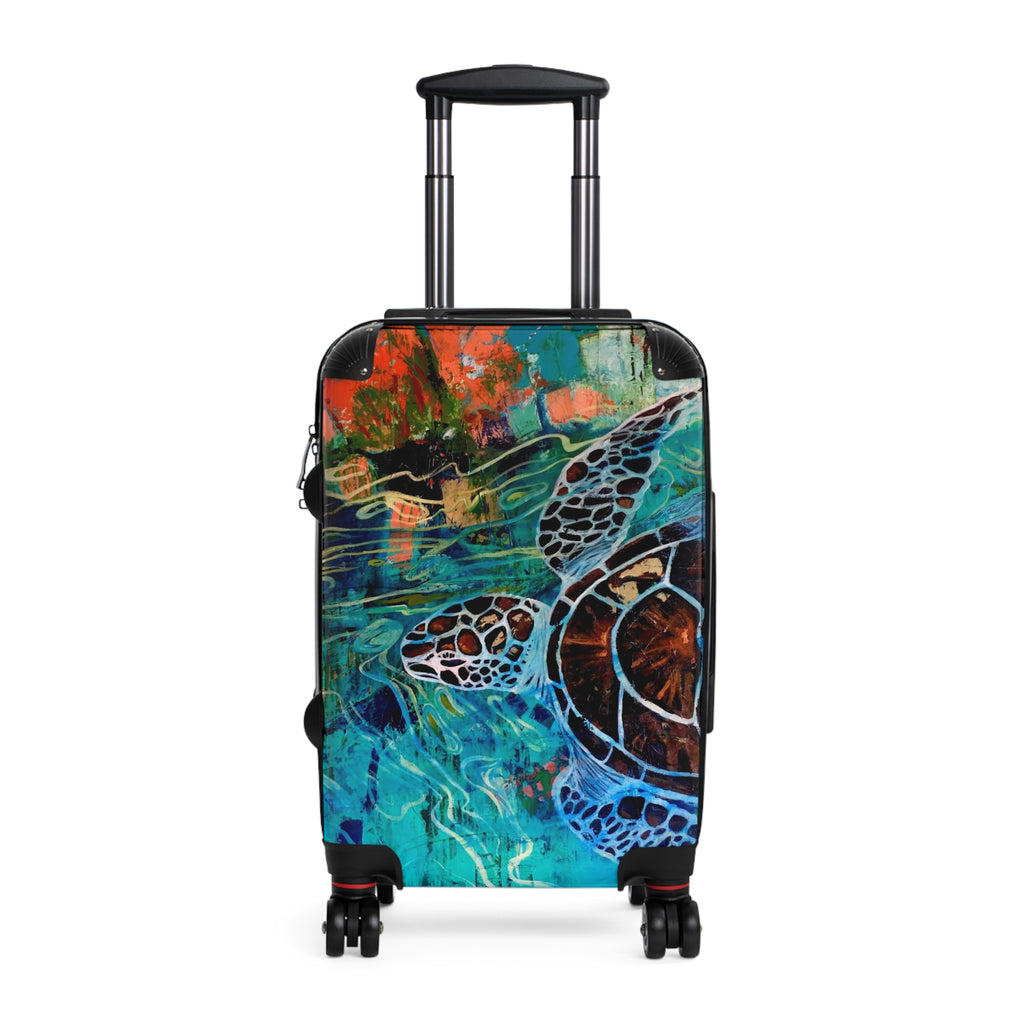 Carry-on Suitcase Sea Turtle — Colorful Ocean Art Travel Luggage