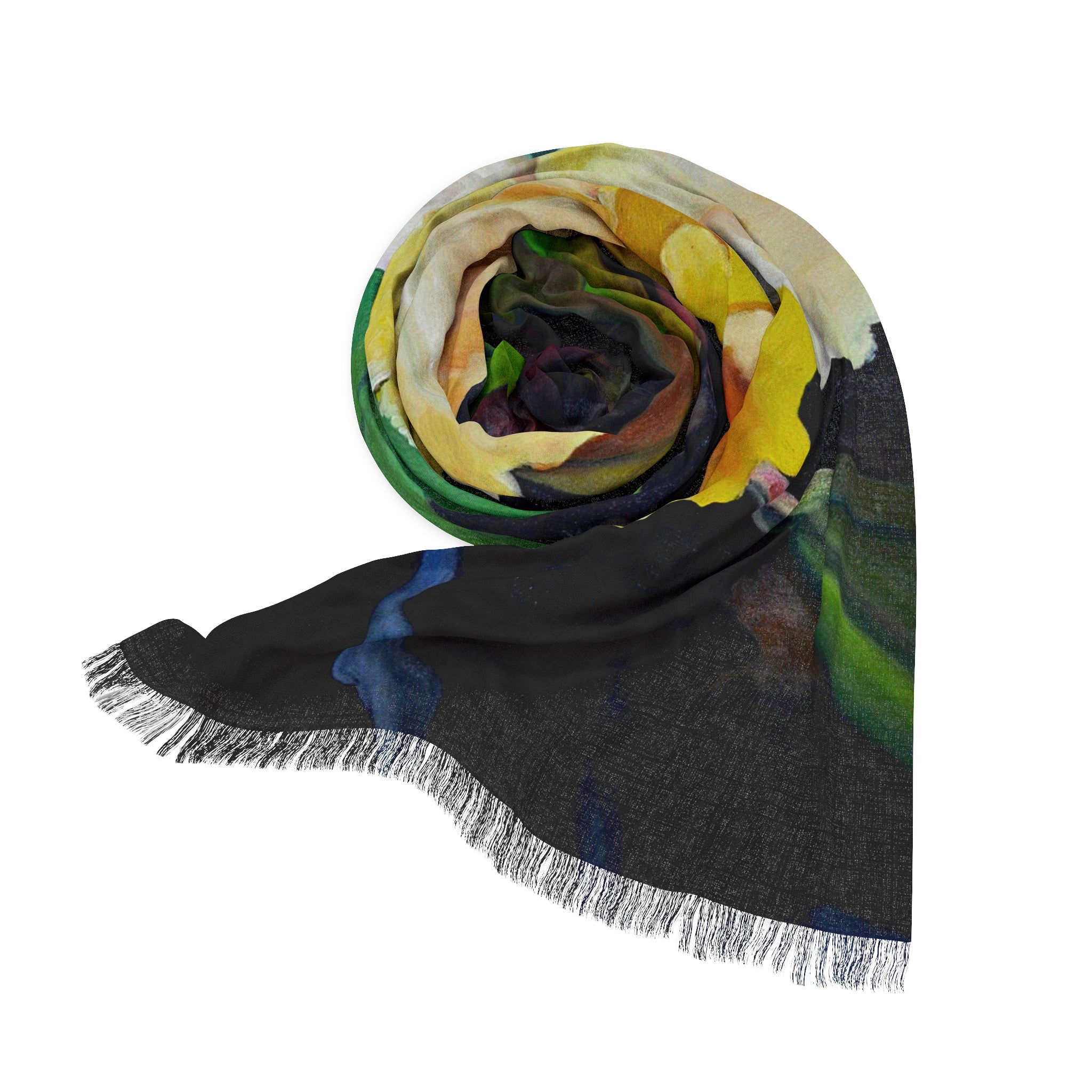 Floral Light Scarf – Yellow Cattleya Orchid Print