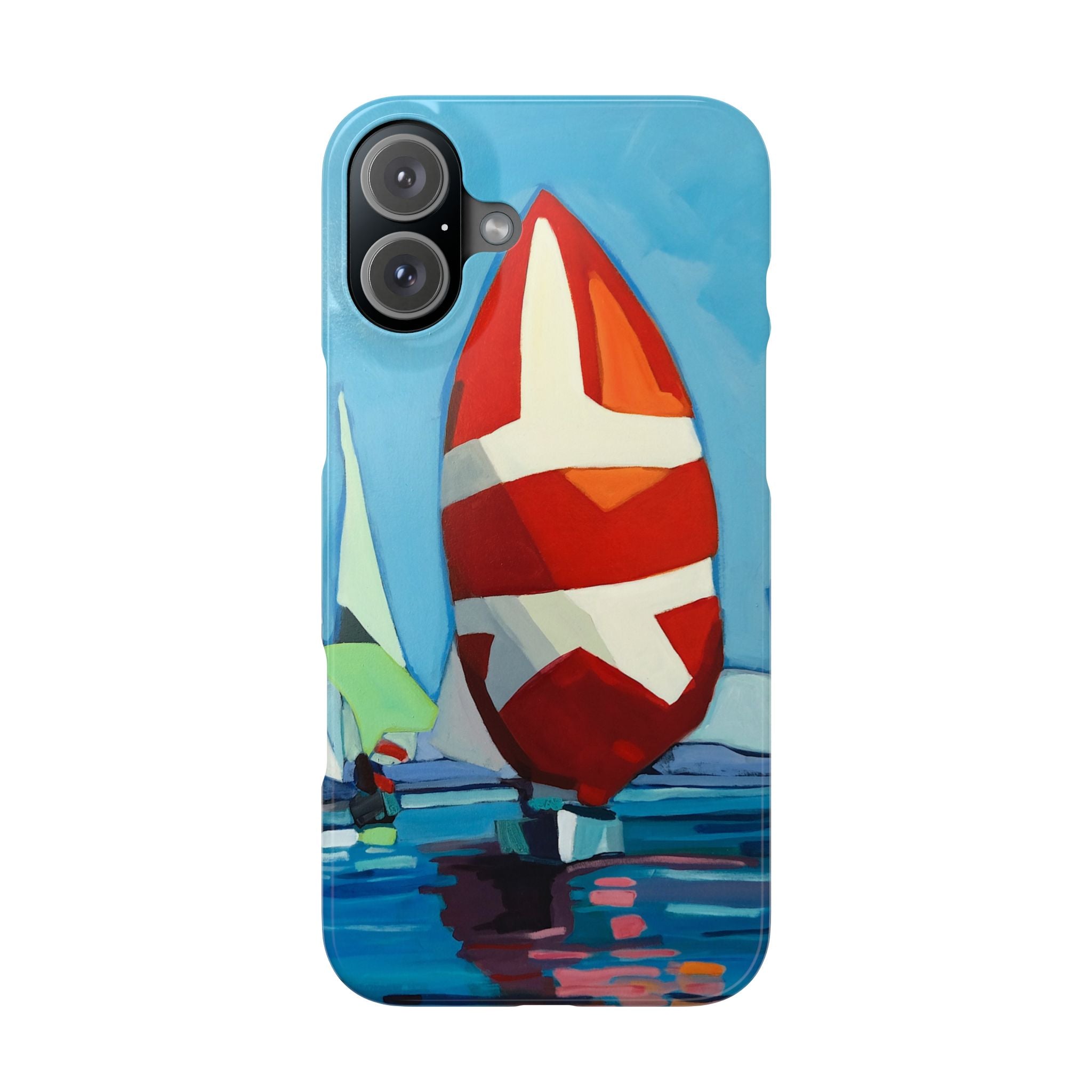 phone case lisa herrera art Sailboat Reflection Slim Case — Colorful Nautical Phone Case